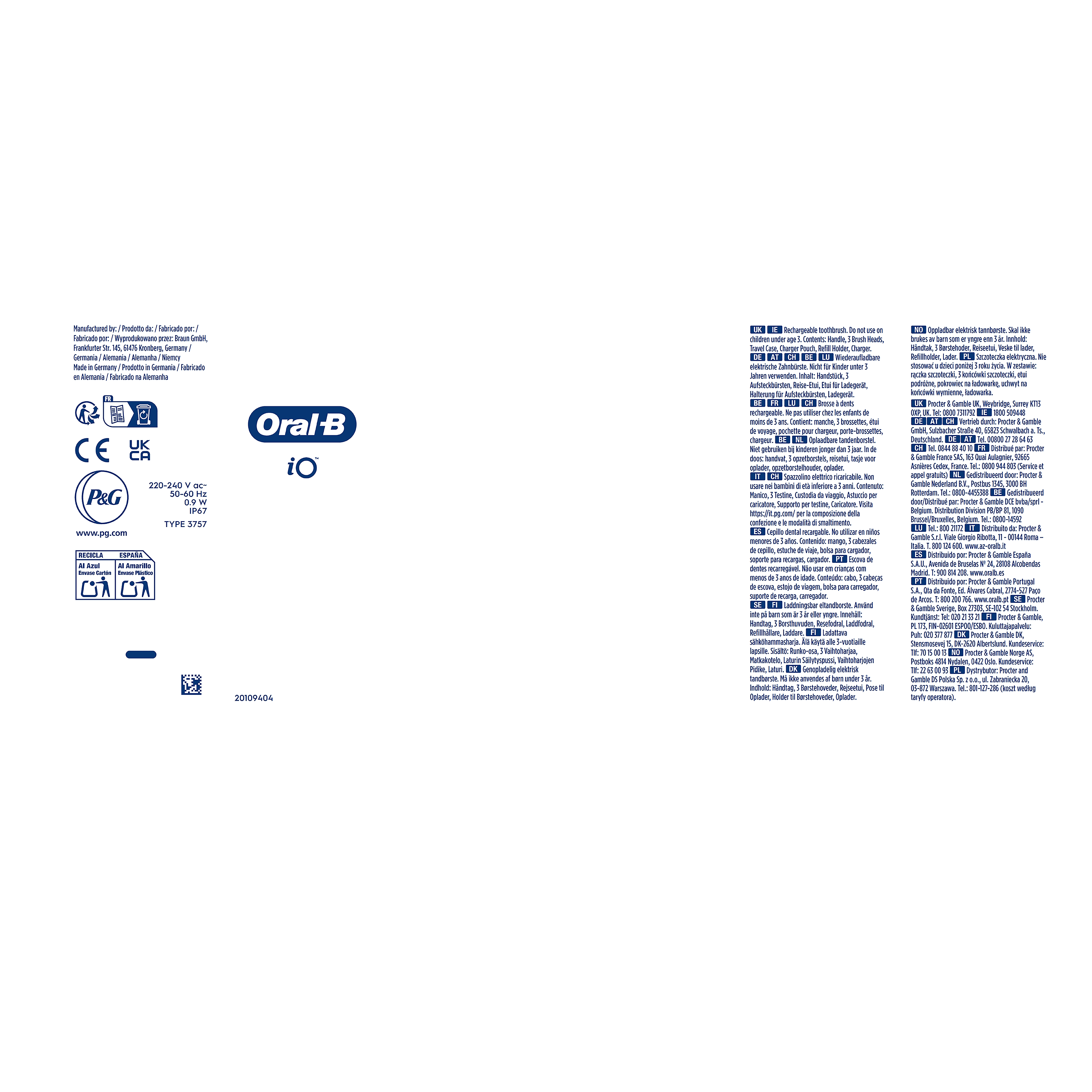 Brosse À Dents Électrique Oral-B iO6 | Noire| 3 brossettes | Batterie Longue Durée | Étui De Voyage Premium | Pochette pour Chargeur | Porte-brossettes