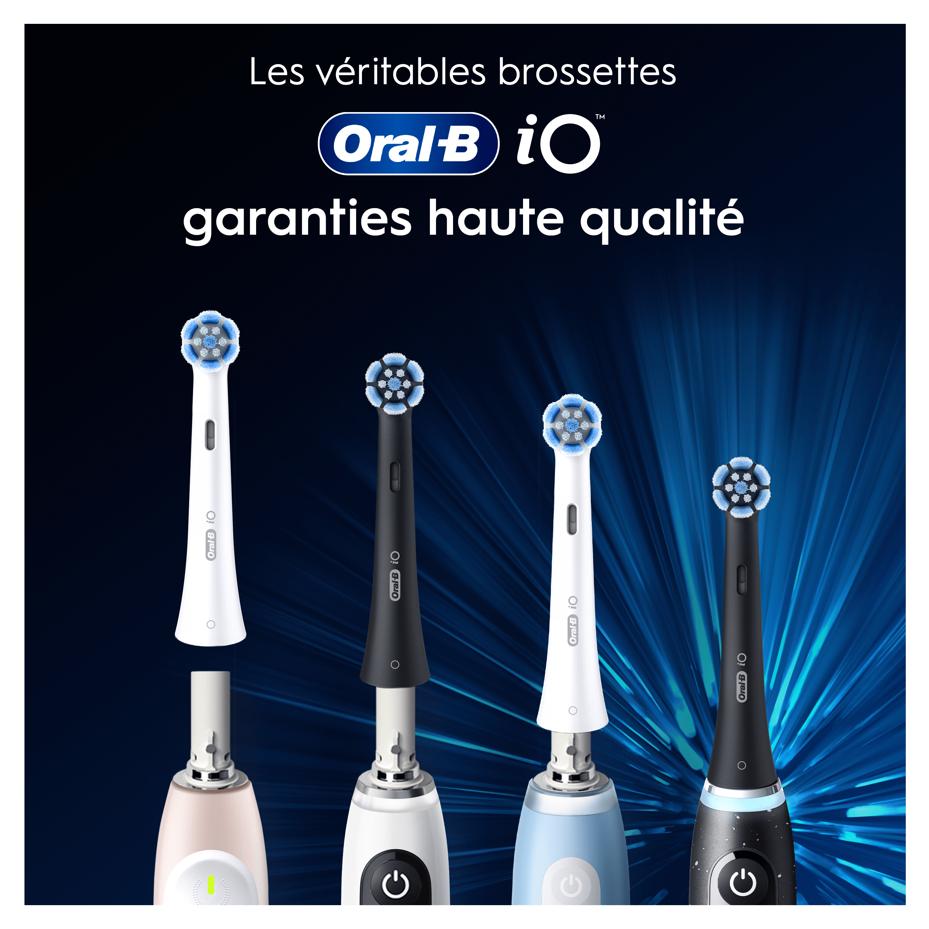 Oral-B iO - 4 brossettes Ultimate Clean Noires - 12 mois