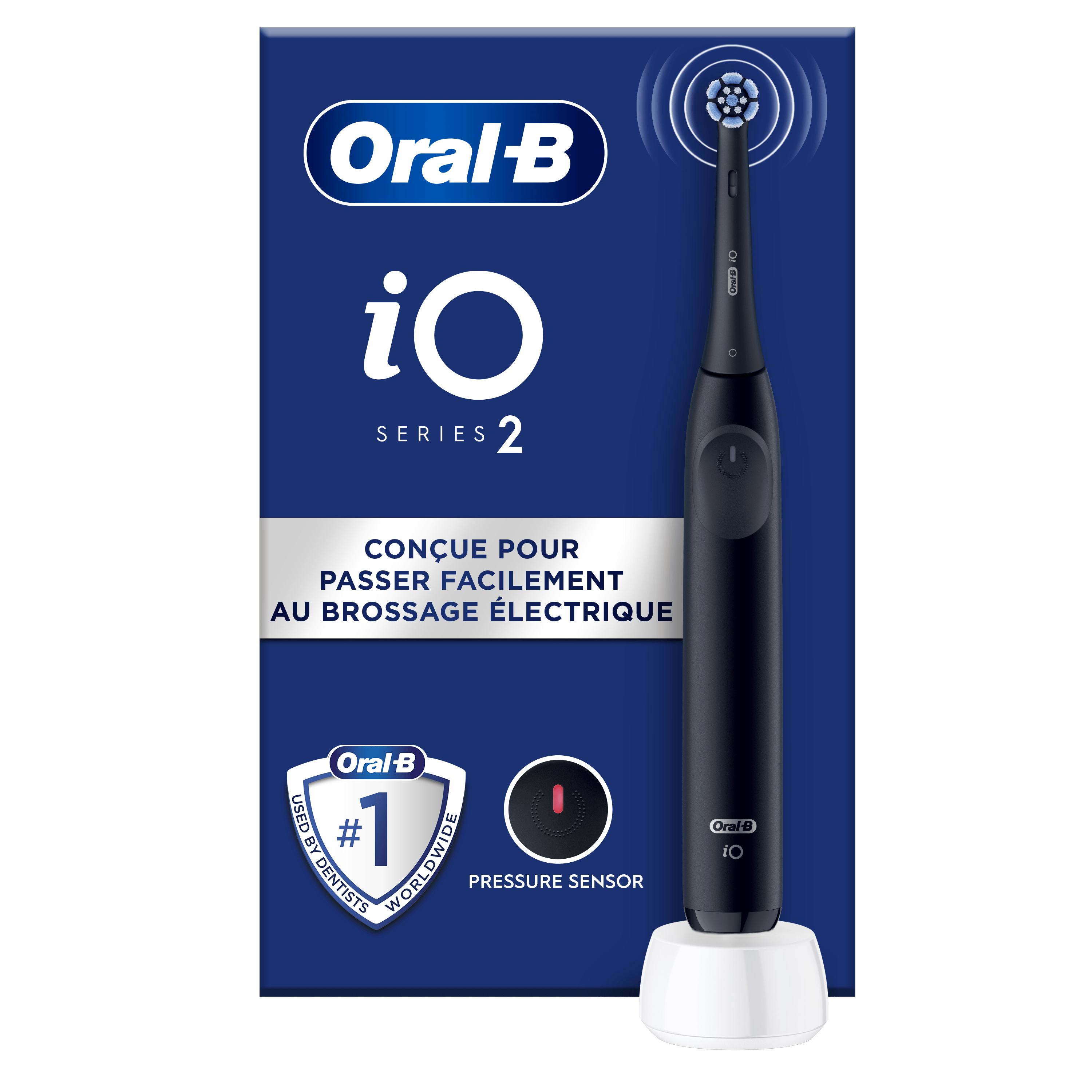 Oral-B iO2 Brosse À Dents Électrique Noire avec 2 Brossettes