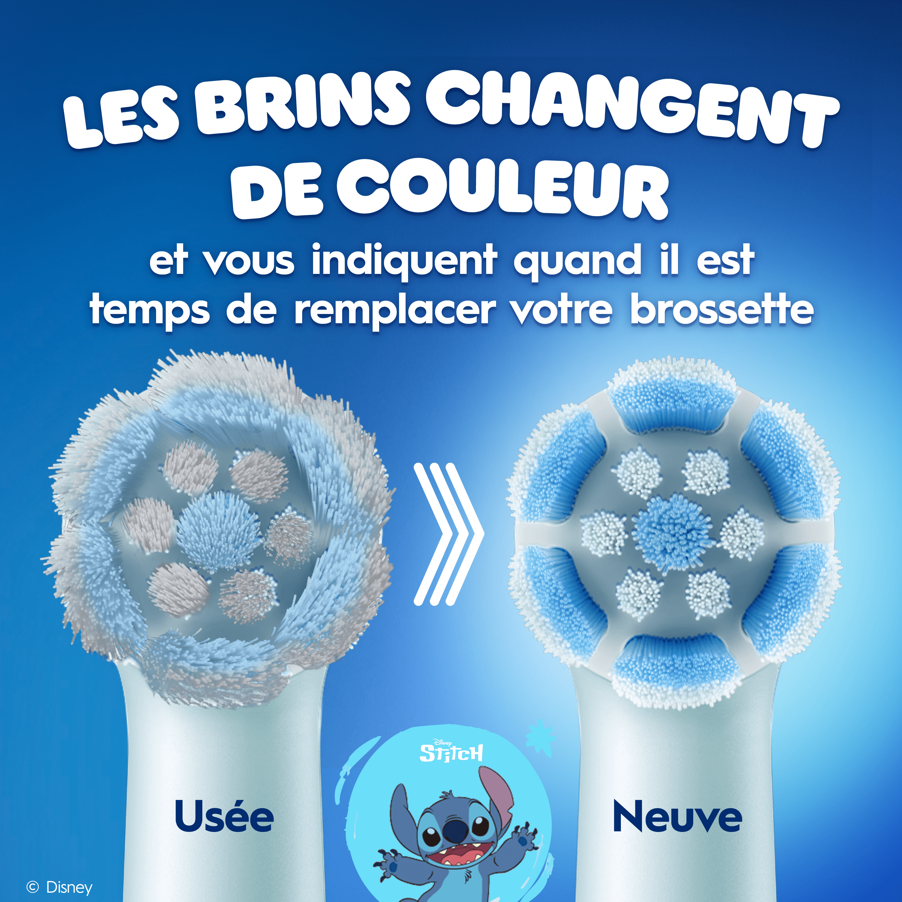 Oral-B iO Kids Brossette de Brosse à Dents Électrique Disney Stitch 6+, Douce Pour Les Dents Qui Bougent Et Les Gencives, 2