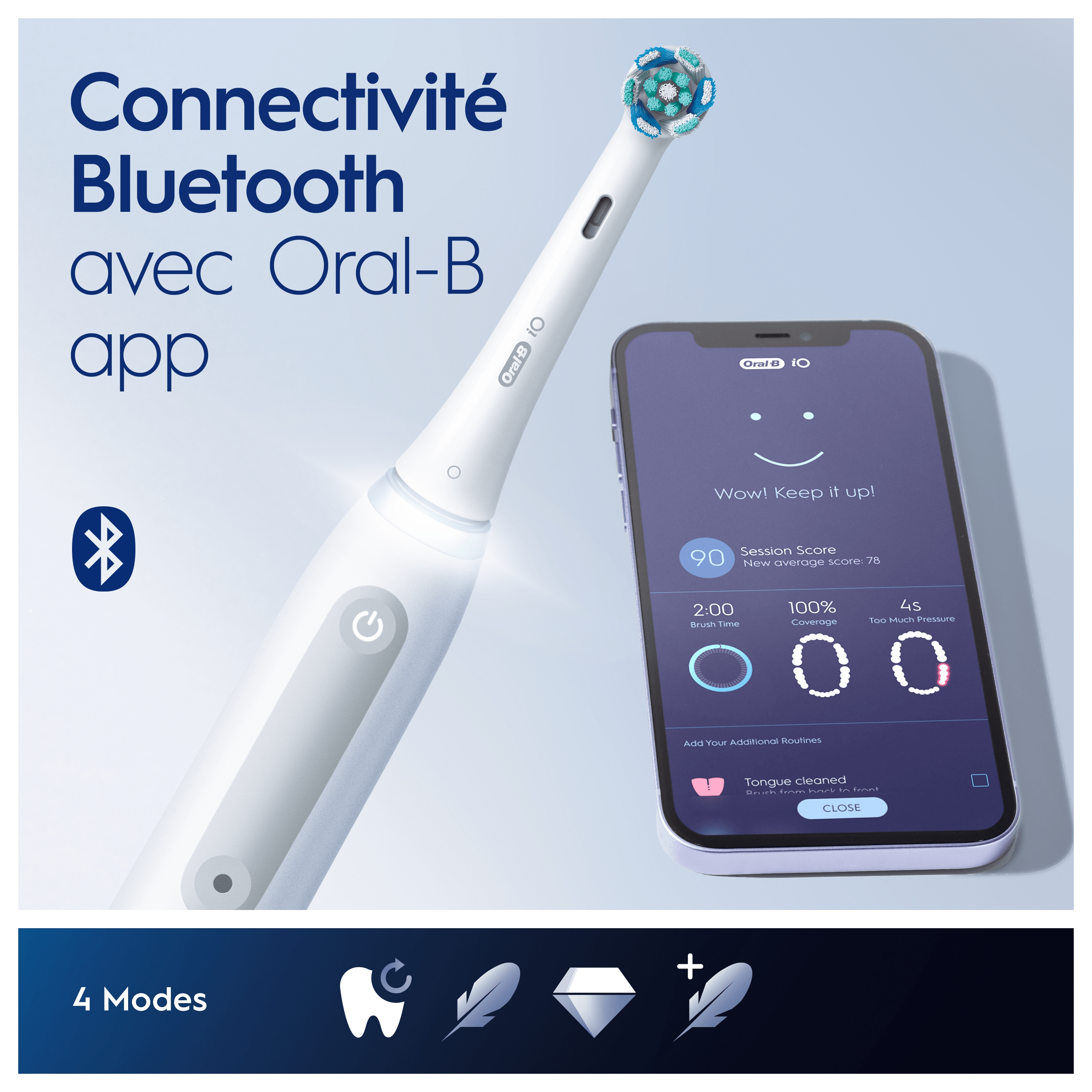 Oral-B iO4 Brosse à dents électrique et Hydropulseur de santé + 6 brossettes
