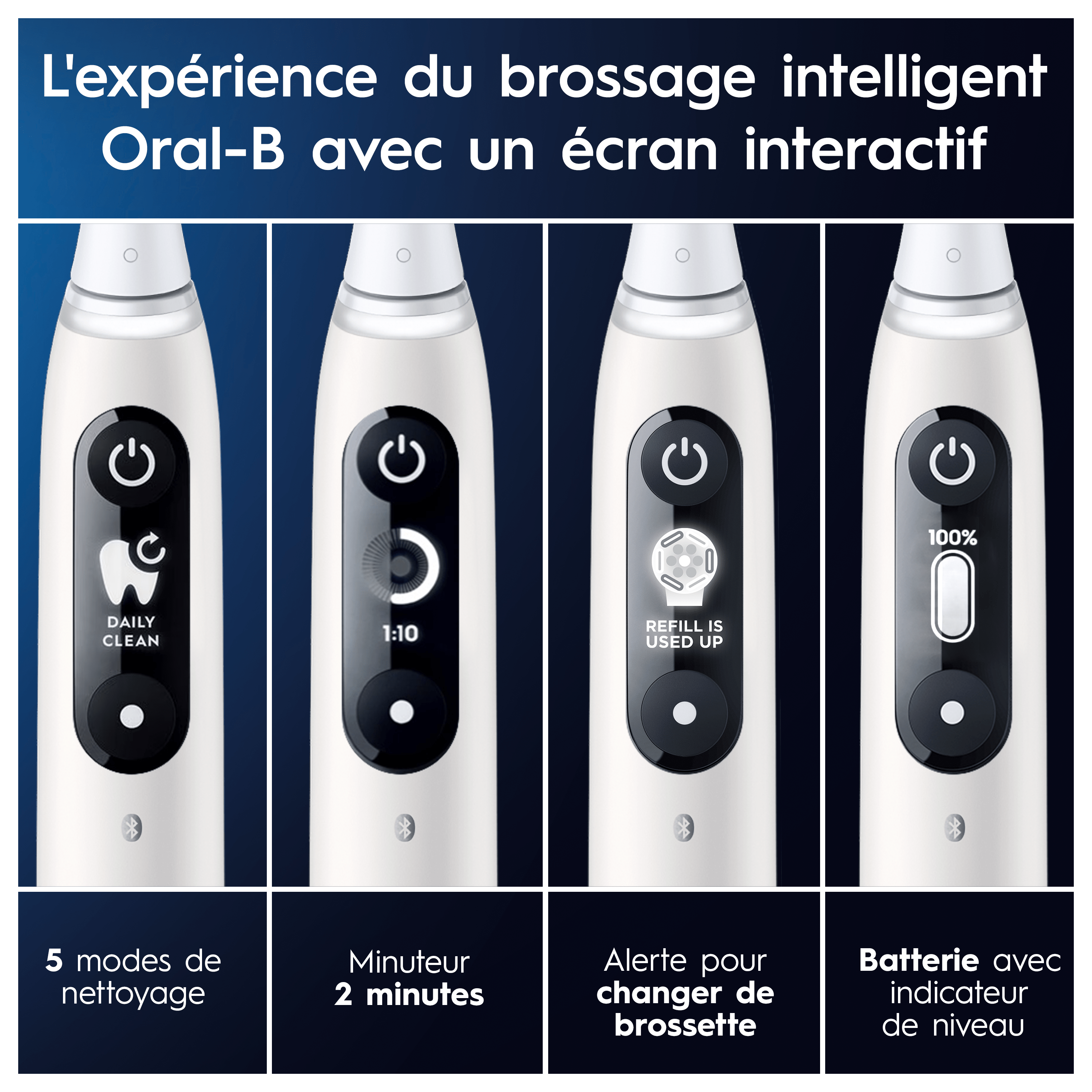 Oral-B iO 6 Blanche Brosse à dents électrique avec 2 brossettes