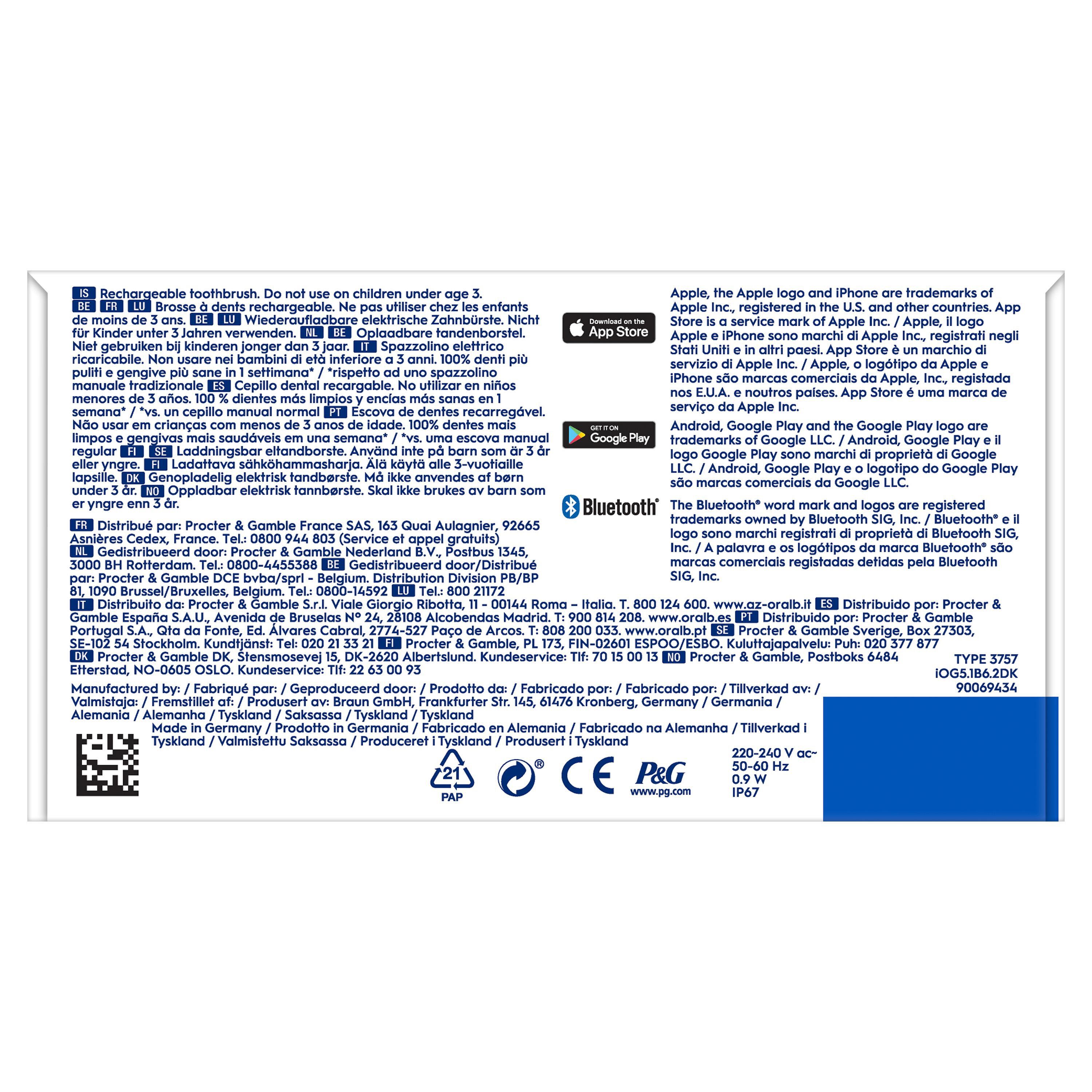 Oral-B iO 5 Noire Brosse à dents électrique avec brossette