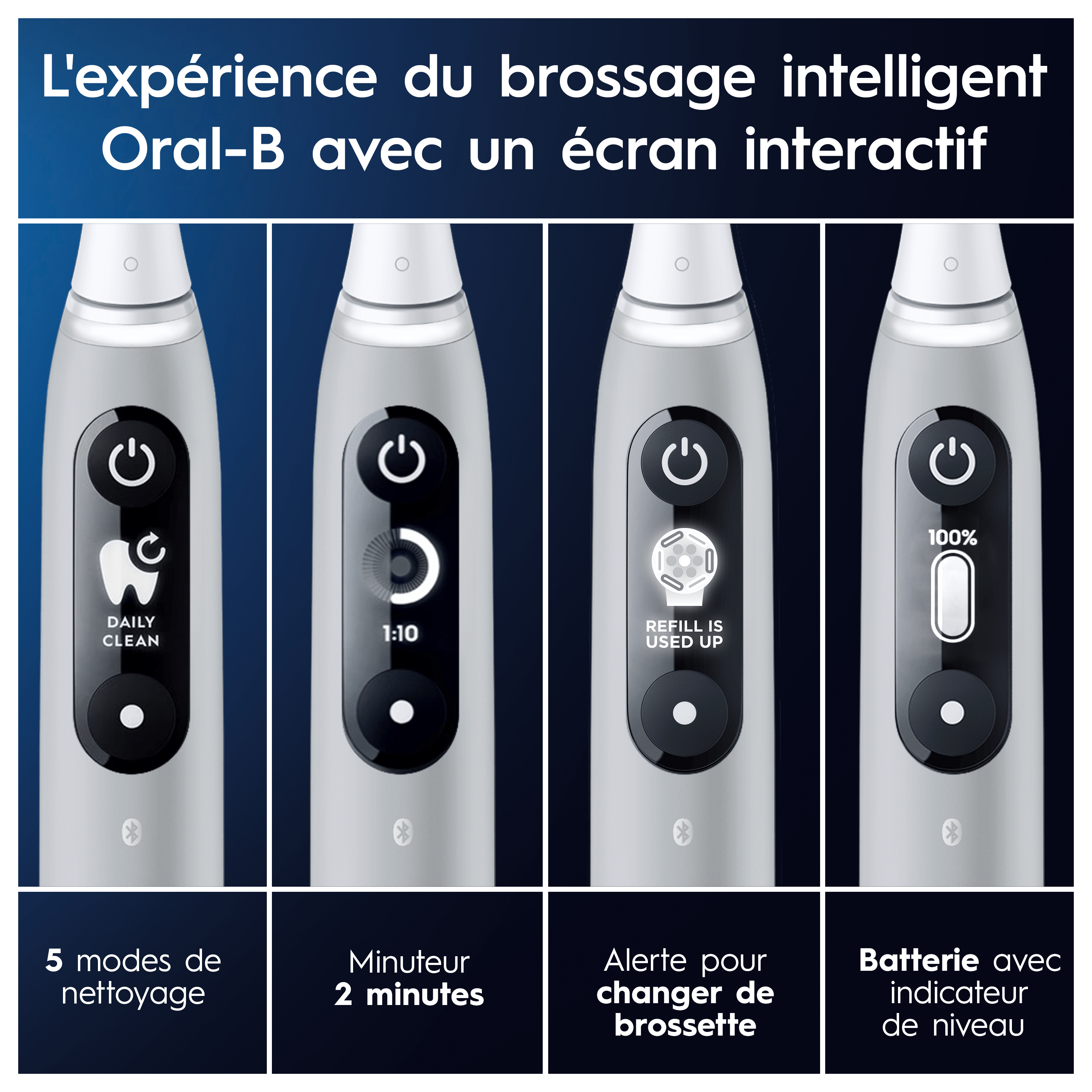 Oral-B iO6 Brosse À Dents Électrique Grise, 3 Brossettes, 1 Étui De Voyage,1 Pochette, 1 Porte Brossettes