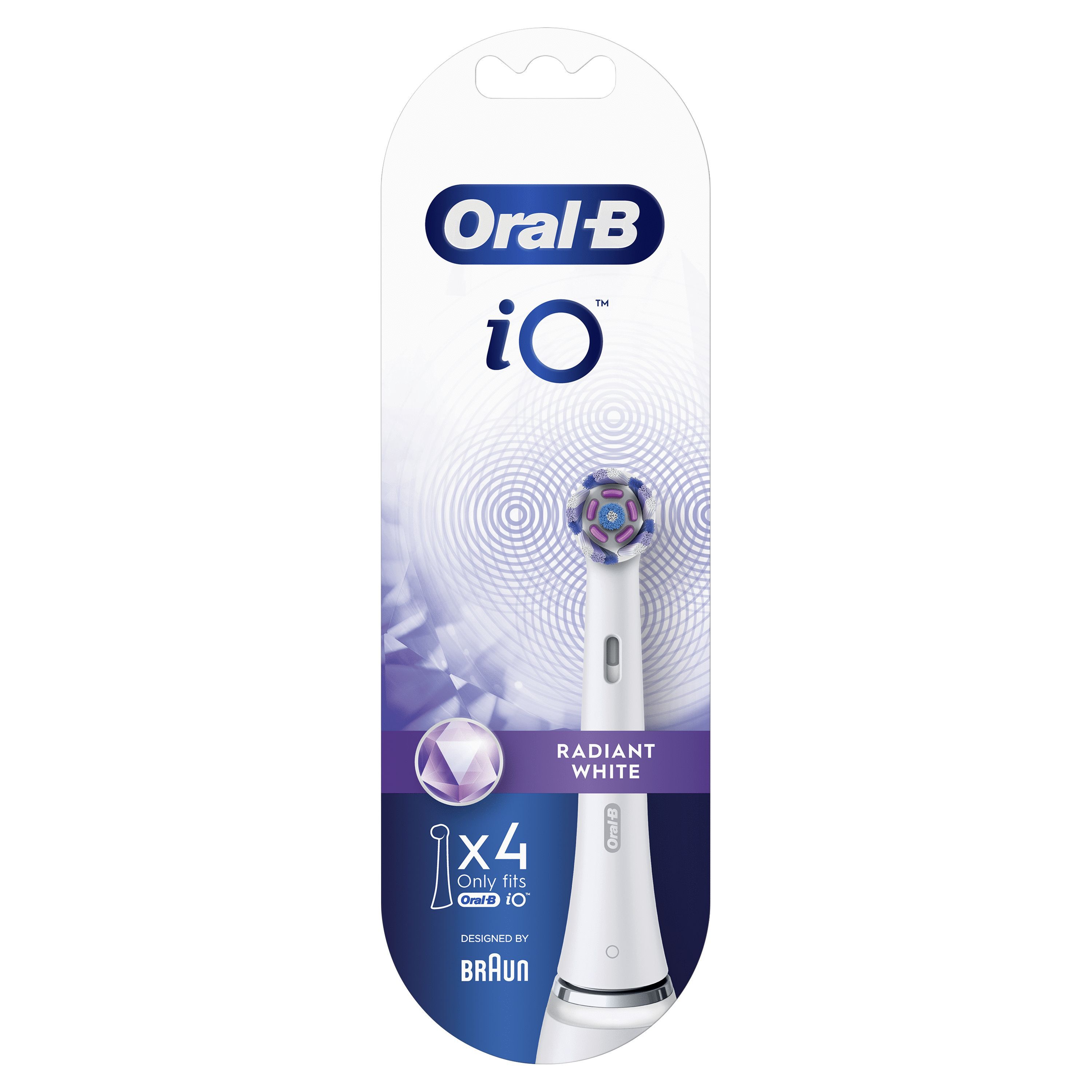 Oral-B iO - 4 brossettes Radiant White Noires - 12 mois