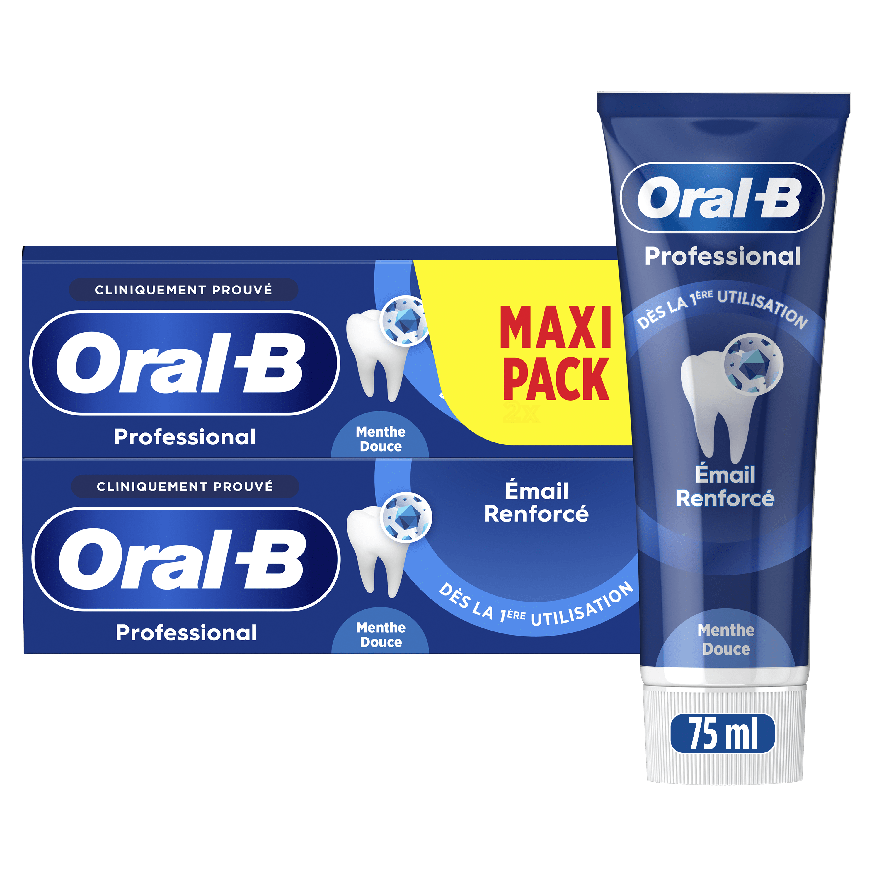 Dentifrice Oral-B Professional Émail Renforcé Menthe Douce 2x75 ml