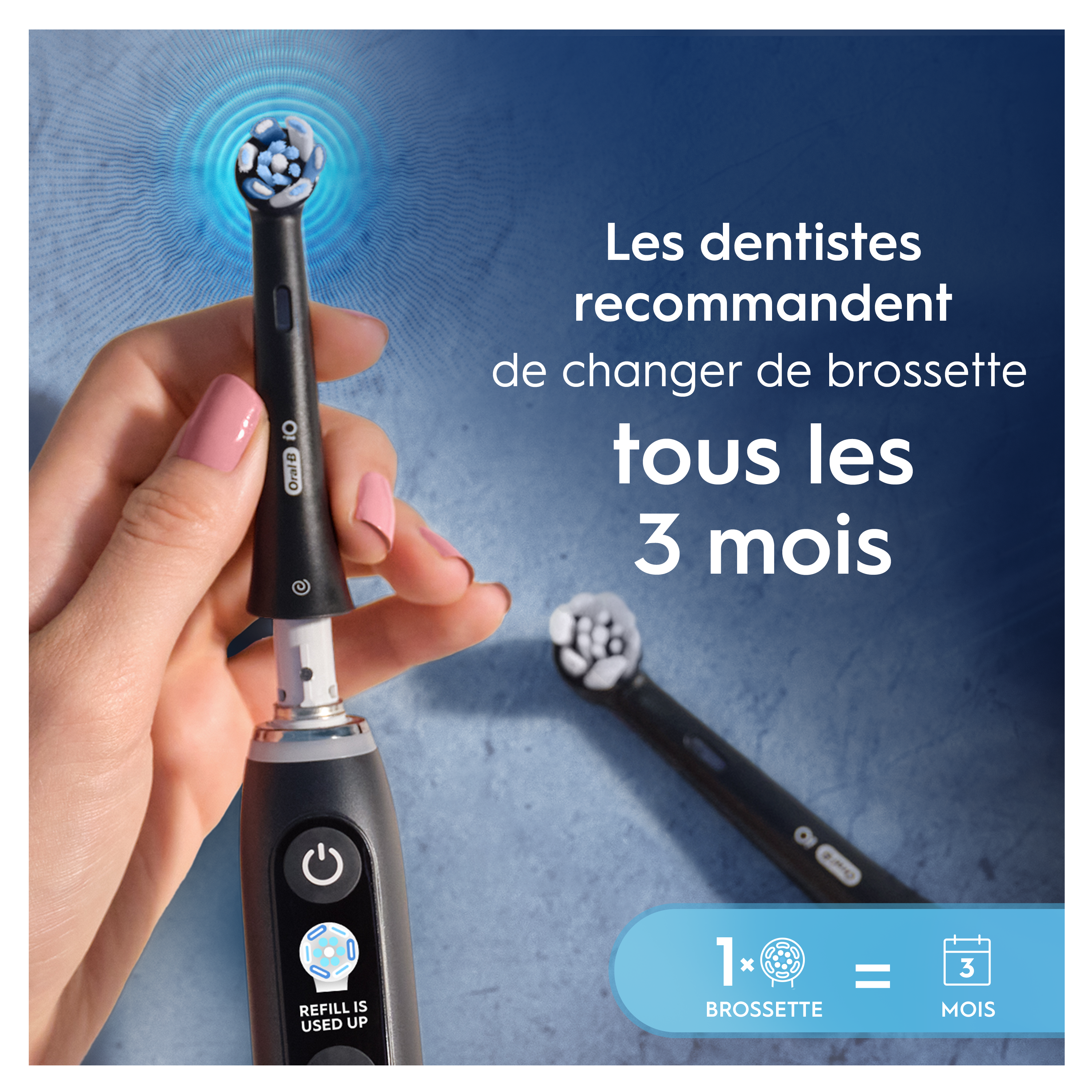 Oral-B iO 10 Noire Brosse à dents électrique avec brossette + 2 brossettes