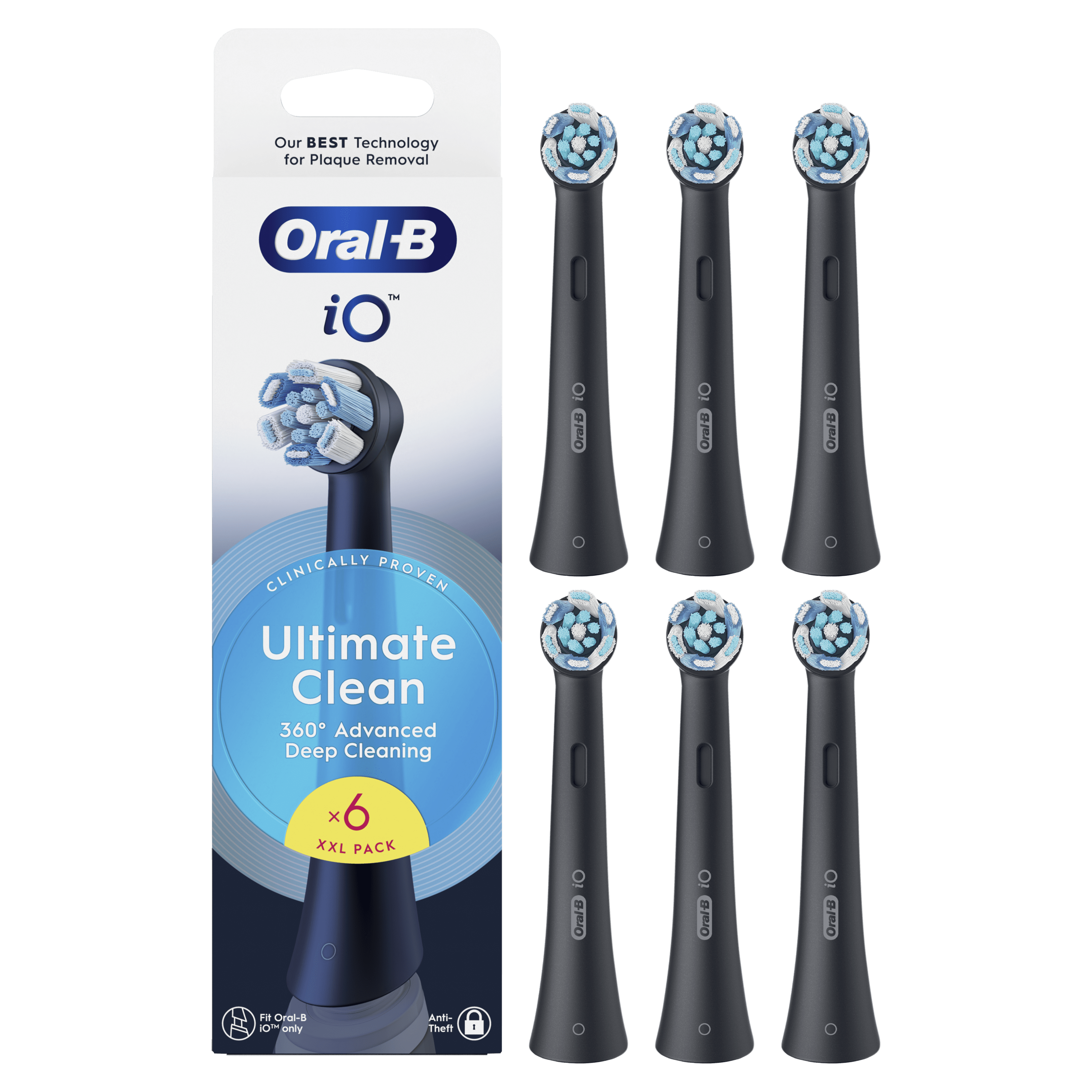 Oral-B iO 10 Brosse À Dents Électrique Lunar Gold, 6 Brossettes Ultimate Clean, 1 Chargeur Magnétique Rapide avec Coach de Brossage iO Sense, 1 Étui de Voyage Chargeur, 1 porte-brossettes hygiénique