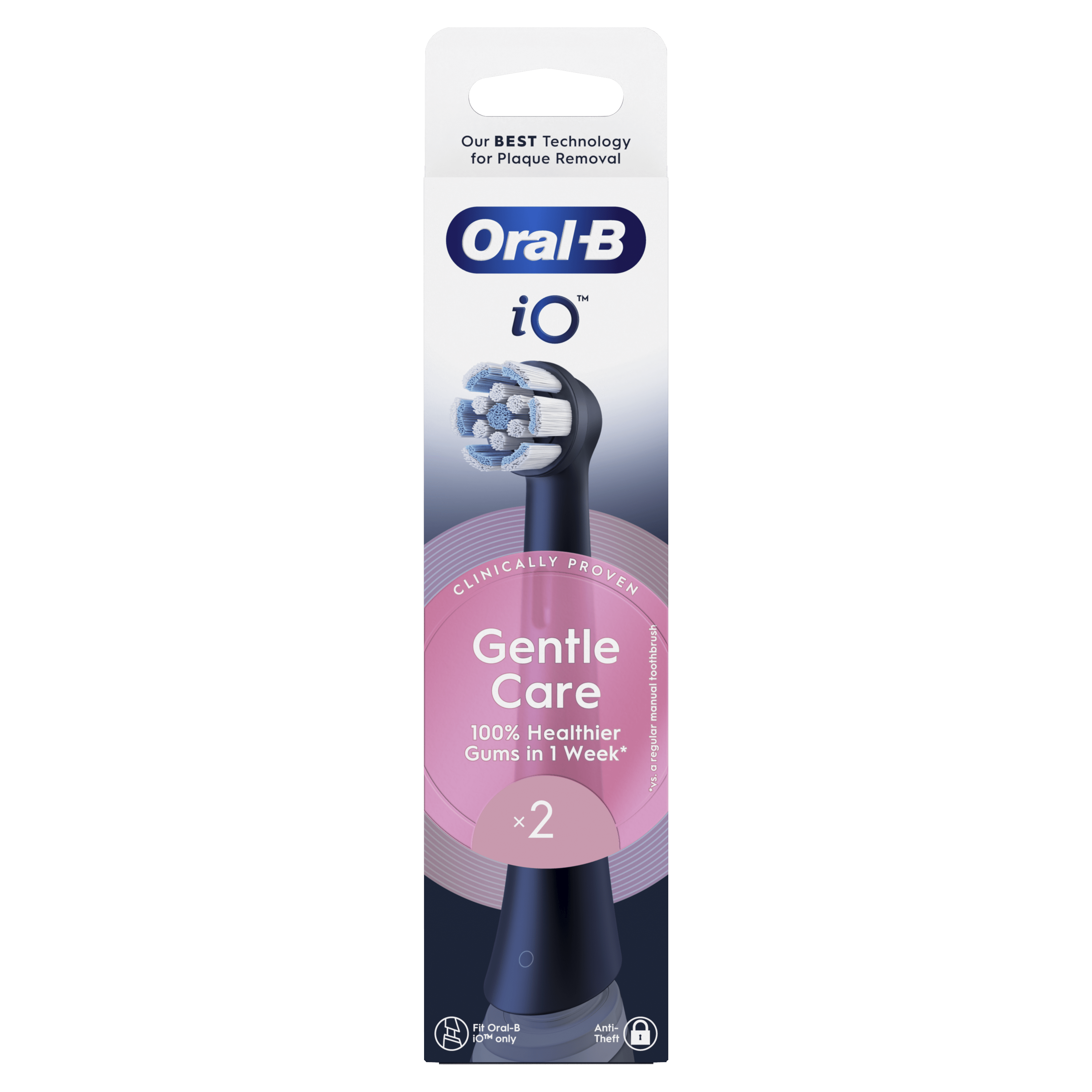 Oral-B iO 6 Brosse À Dents Électrique Noire + Brossettes iO Gentle Care Noires, Lot de 6