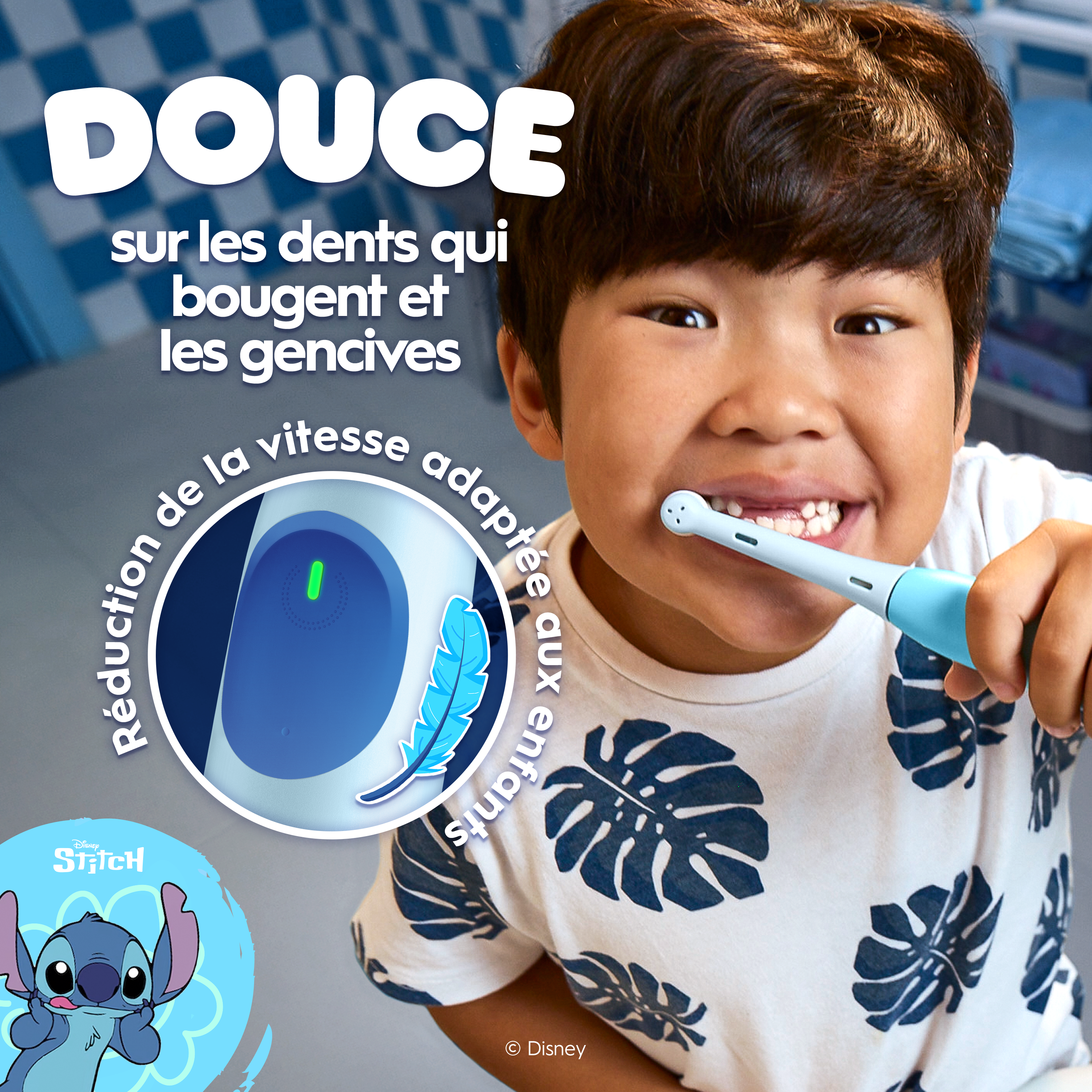Oral-B iO Kids Disney Stitch Brosse À Dents Électrique, 1 Brossette, 3 Modes Avec Mode Douceur Pour Enfants