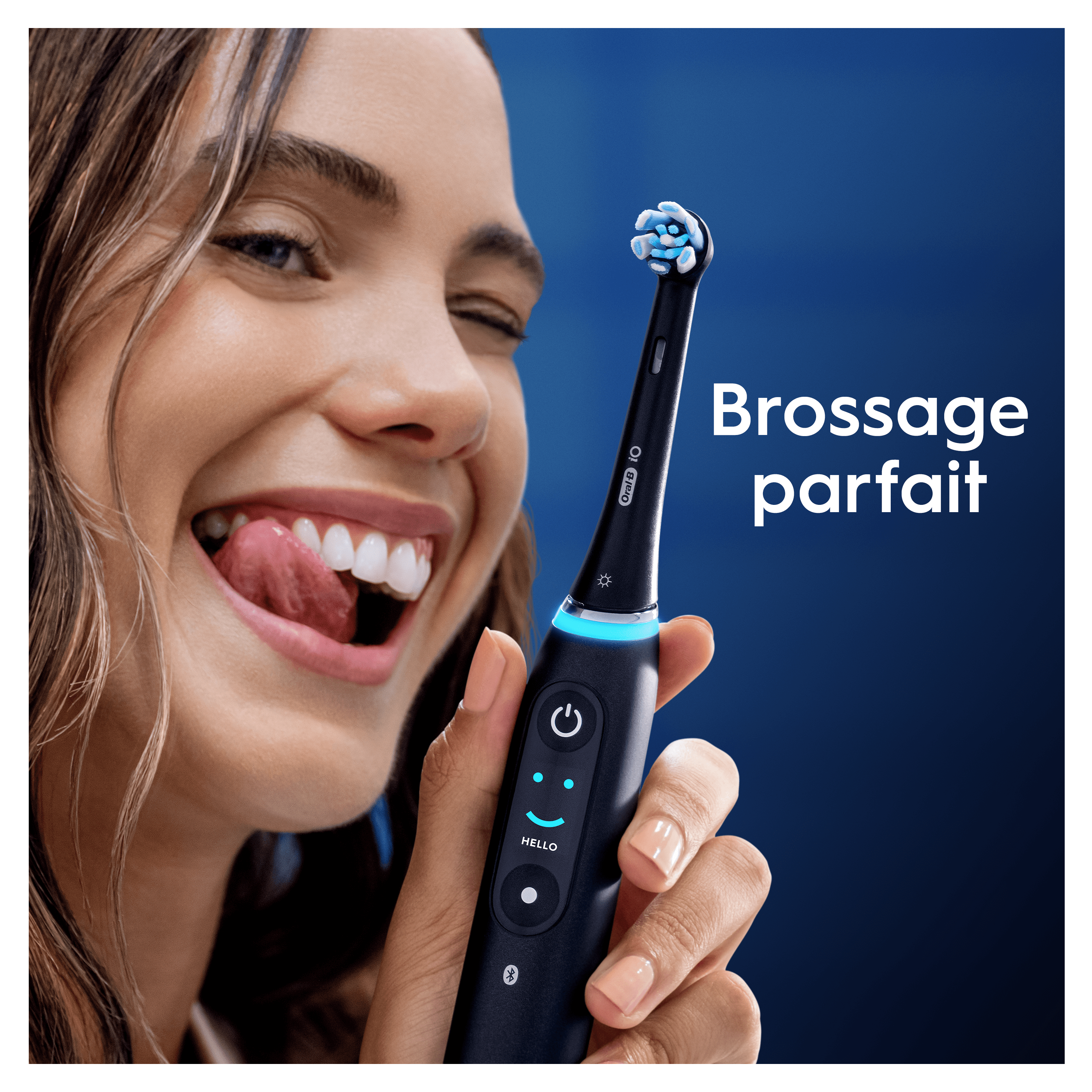 Oral-B iO2 Noire - Pack Nettoyage Douceur avec : 1 brosse à dents électrique + 2 dentifrices + 2 brossettes