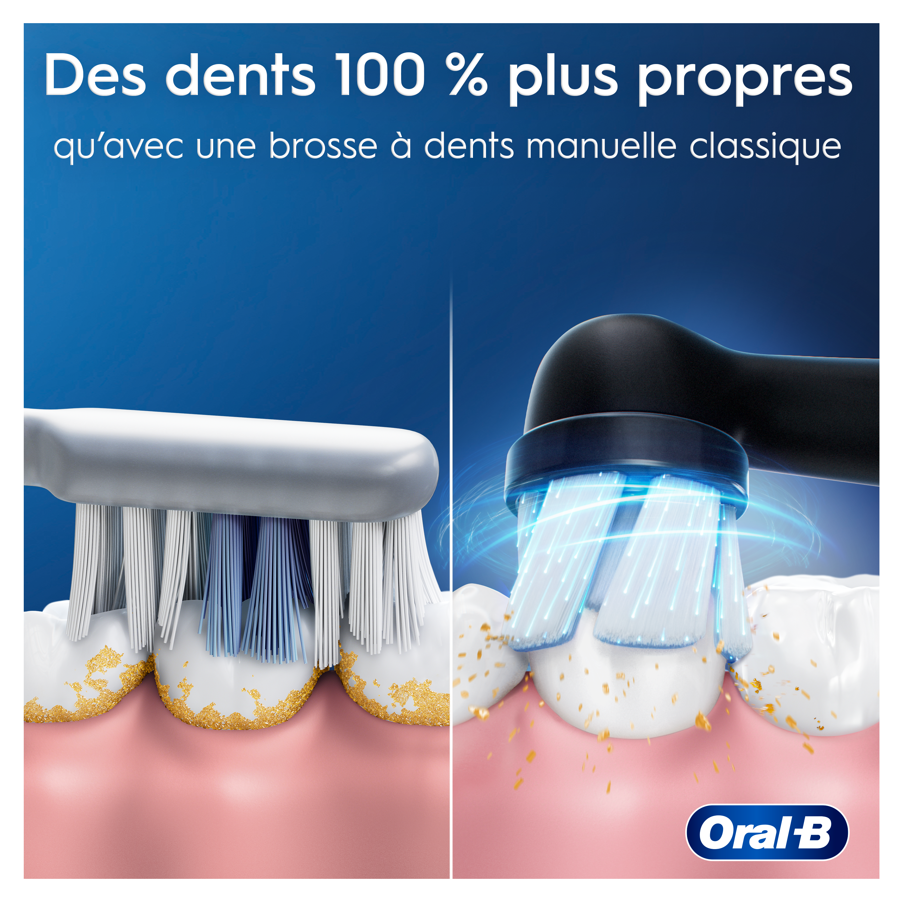 Oral-B iO2 Noire - Pack Nettoyage Douceur avec : 1 brosse à dents électrique + 2 dentifrices + 2 brossettes