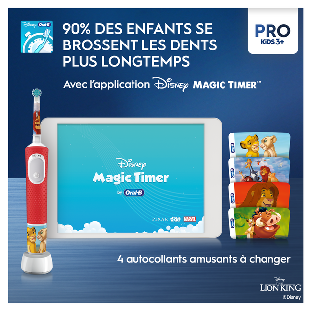 Oral-B Pro Kids Disney Le Roi Lion Brosse à dents électrique + 1 brossette
