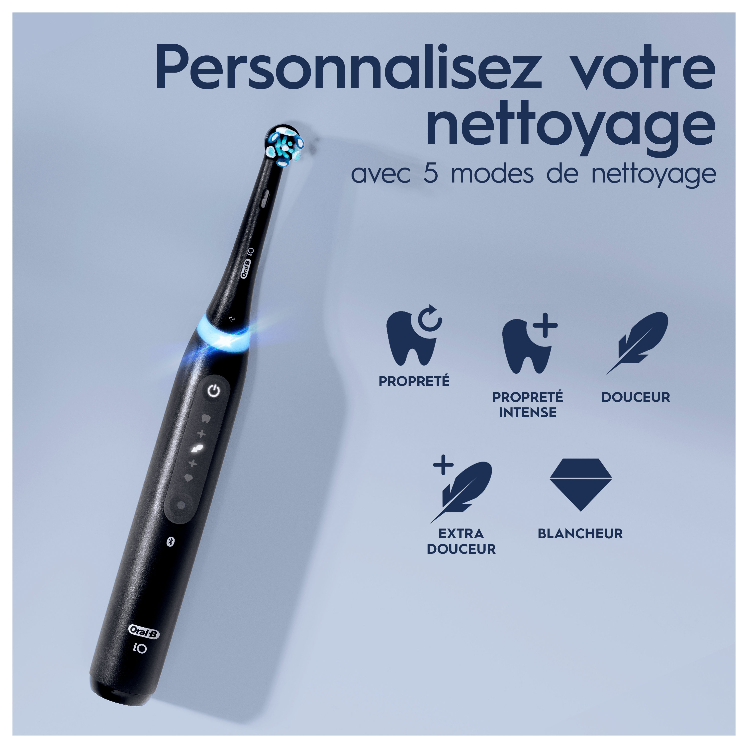 Oral-B iO5 Brosse À Dents Électrique Noire , 3 Brossettes, 1 Étui De Voyage, 1 pochette, 1 Porte Brossettes