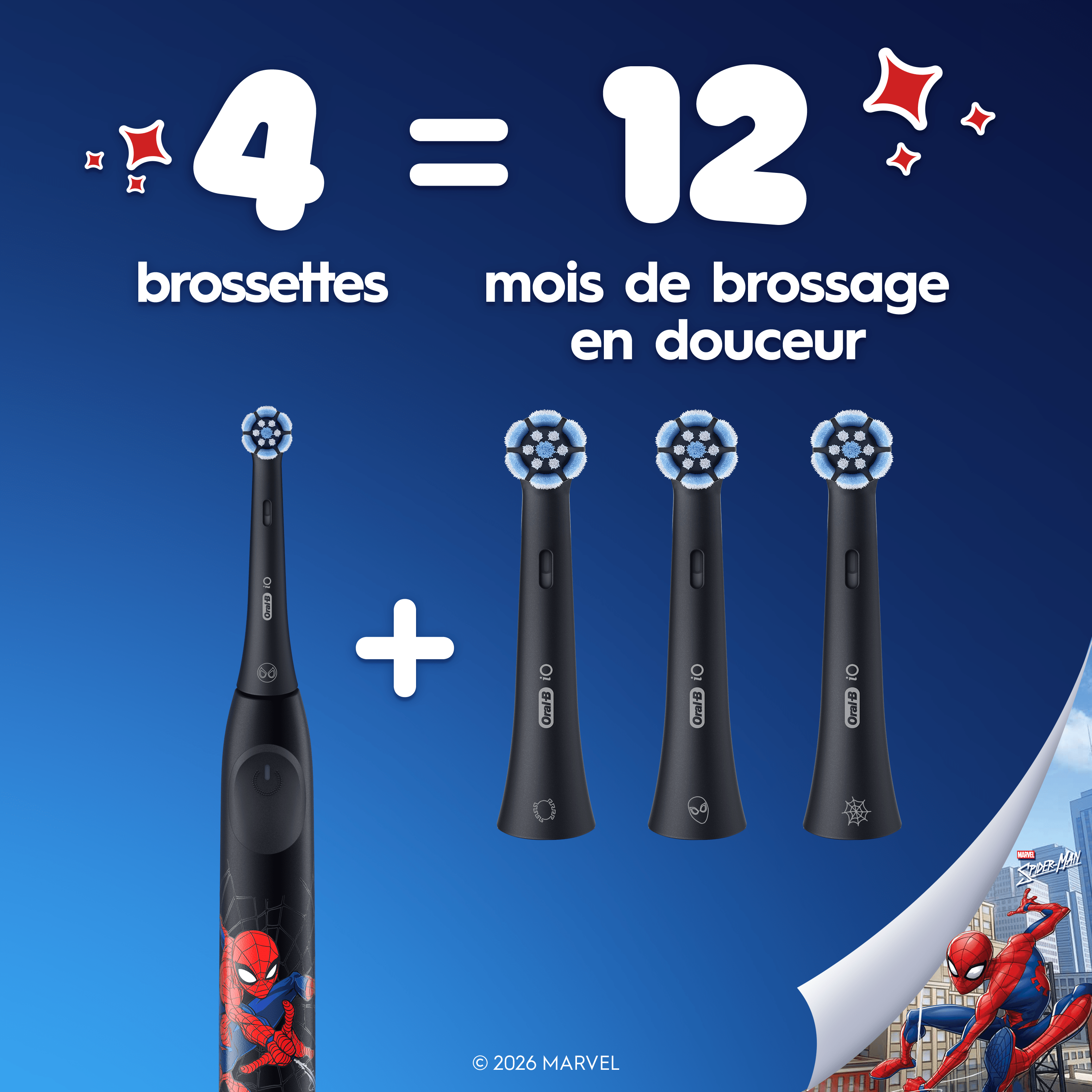 Oral-B iO Kids 6 Ans Et Plus Spiderman Brossettes Brosse À Dents Électrique, 2