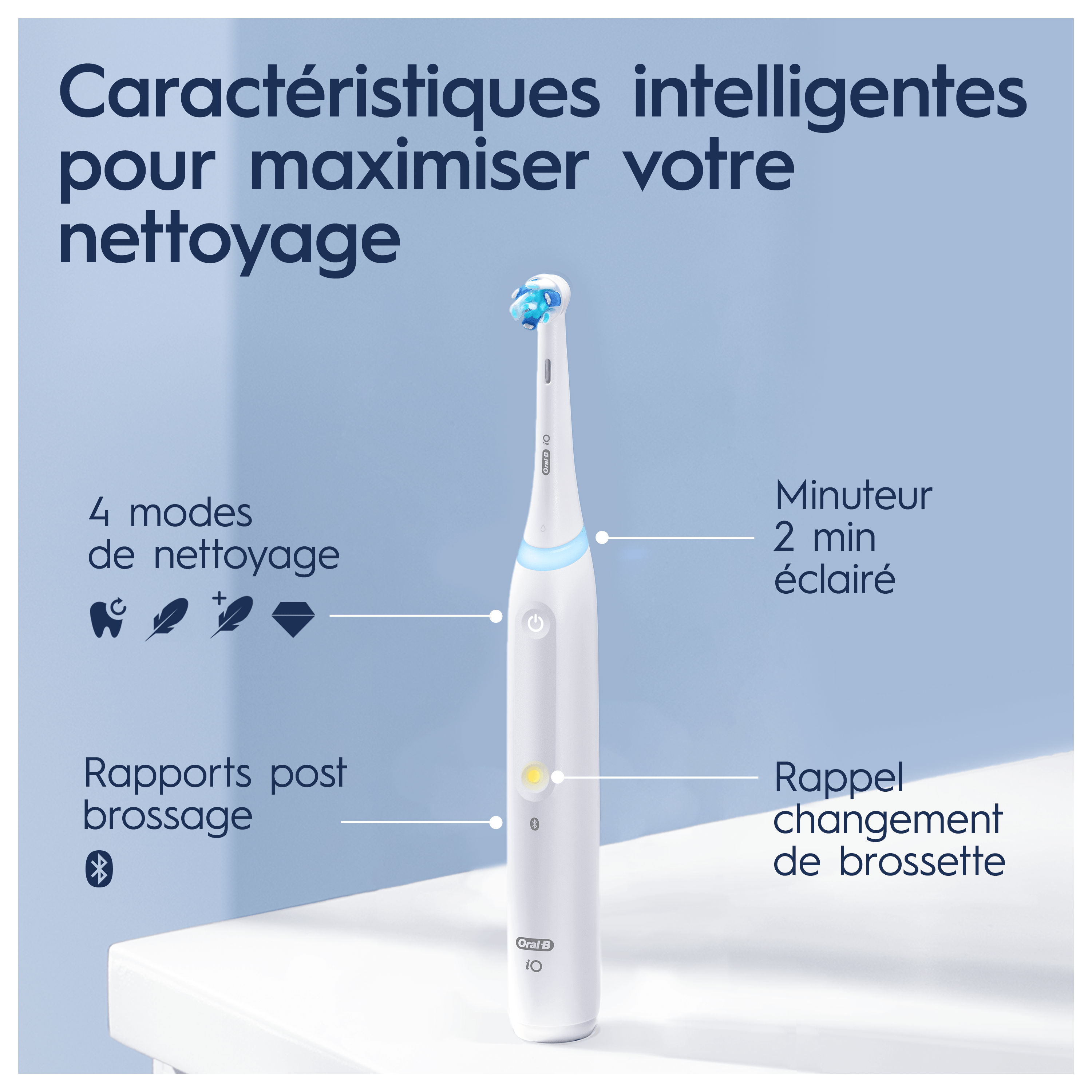 Oral-B iO 4 Blanche Brosse à dents électrique avec brossette