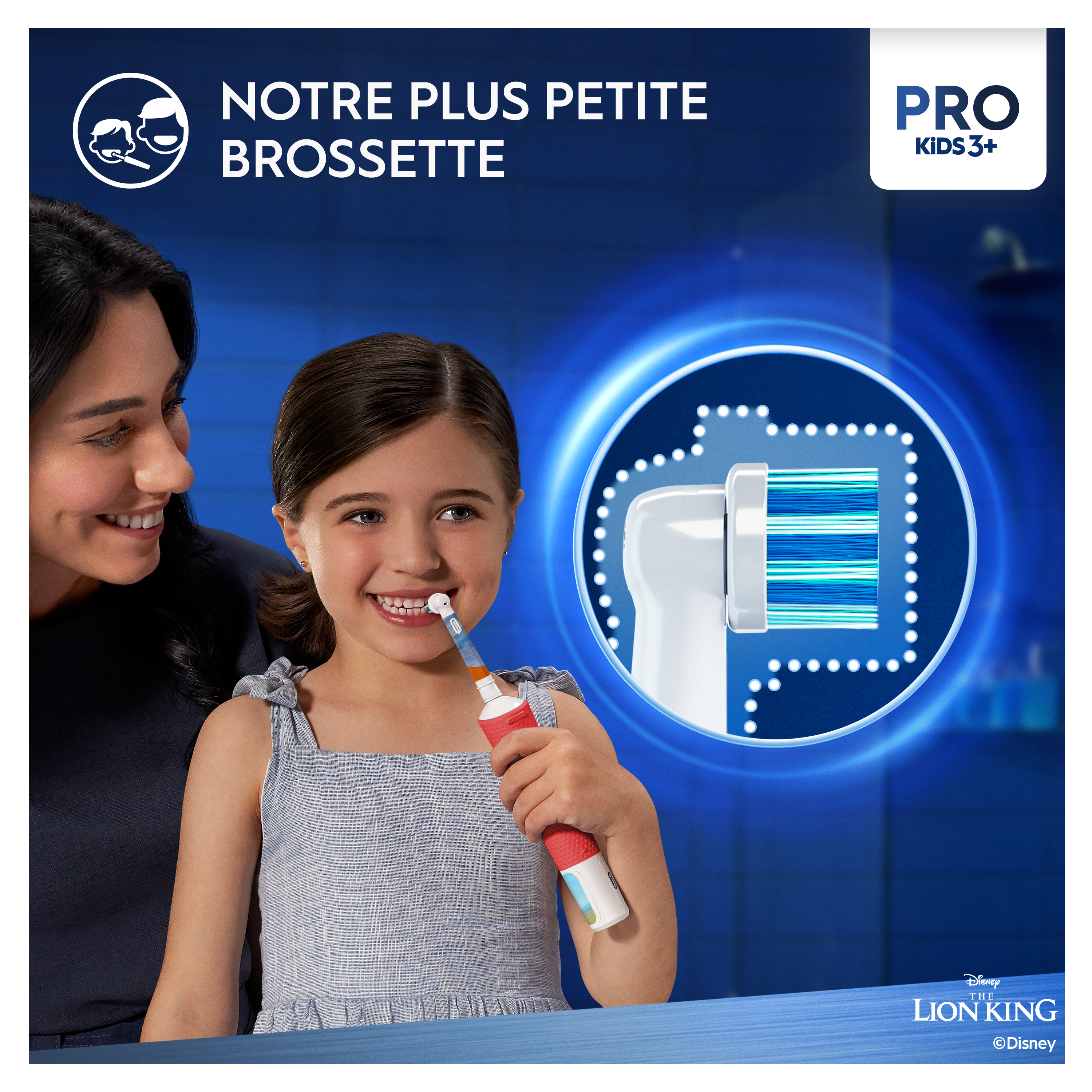 Brosse À Dents Électrique Oral-B Pro Kids 1 Manche Disney Le Roi Lion, 1 Brossette , 3 Ans et Plus