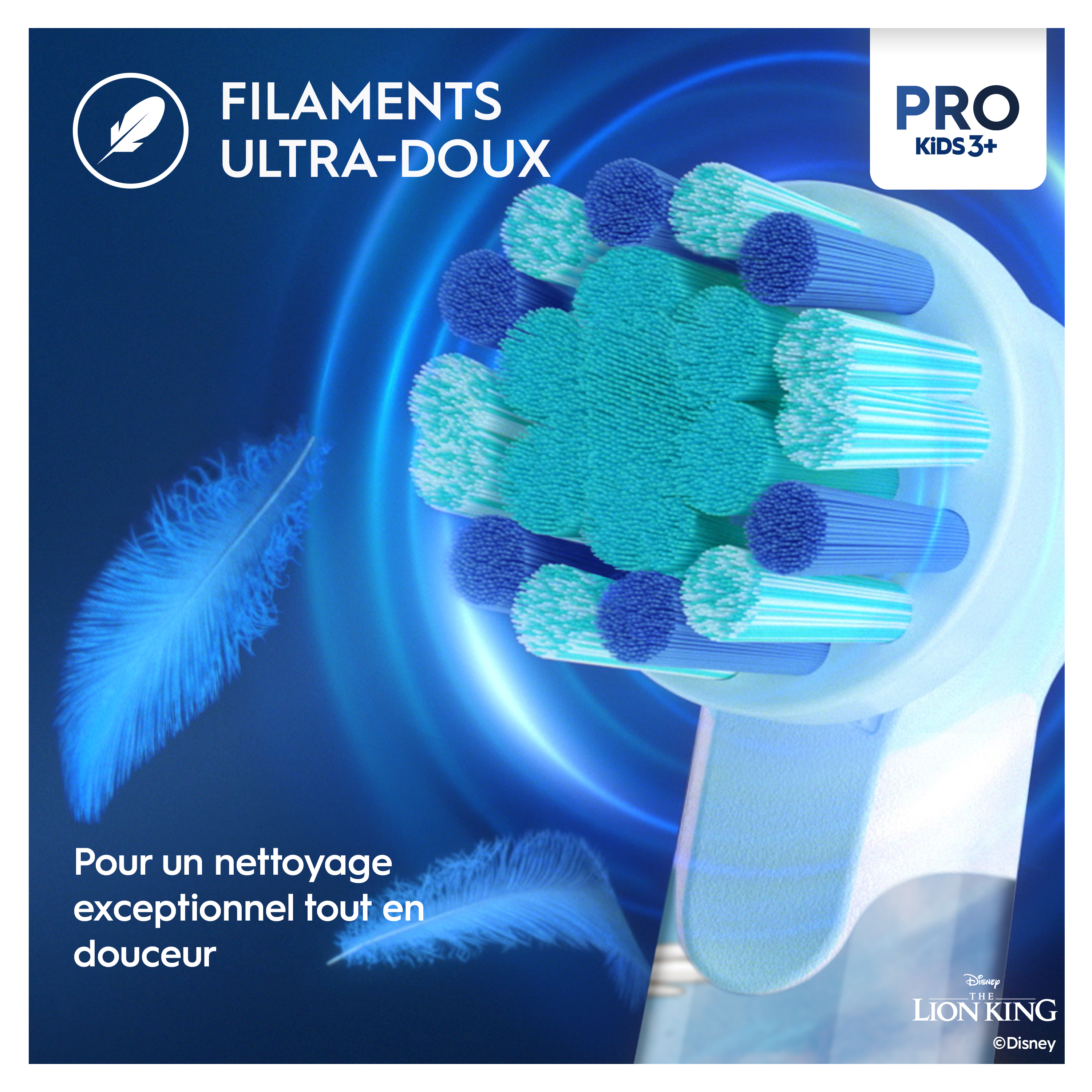 Brosse À Dents Électrique Oral-B Pro Kids 1 Manche Disney Le Roi Lion, 4 Brossettes , 3 Ans et Plus