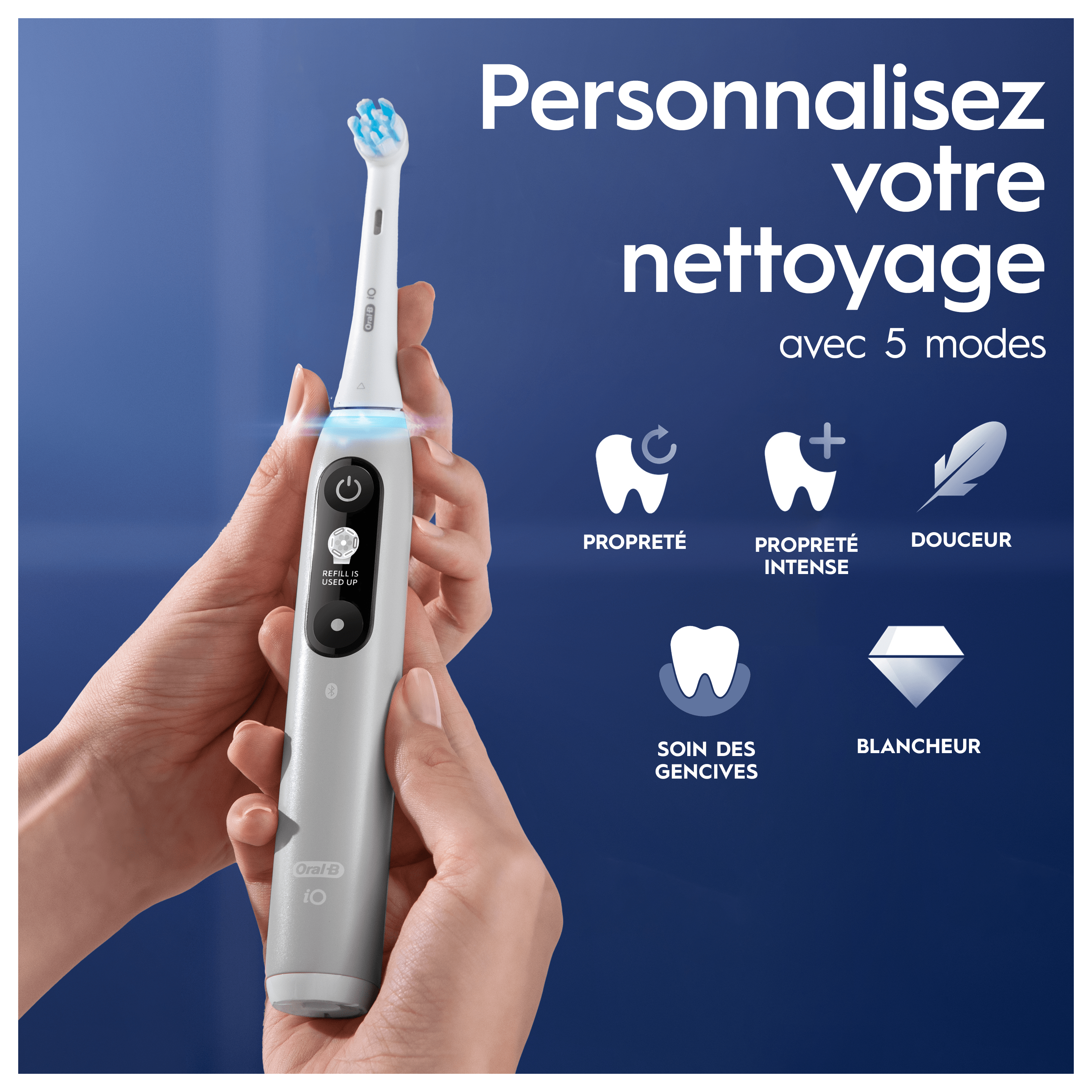 Oral-B iO6 Brosse À Dents Électrique Grise, 3 Brossettes, 1 Étui De Voyage,1 Pochette, 1 Porte Brossettes