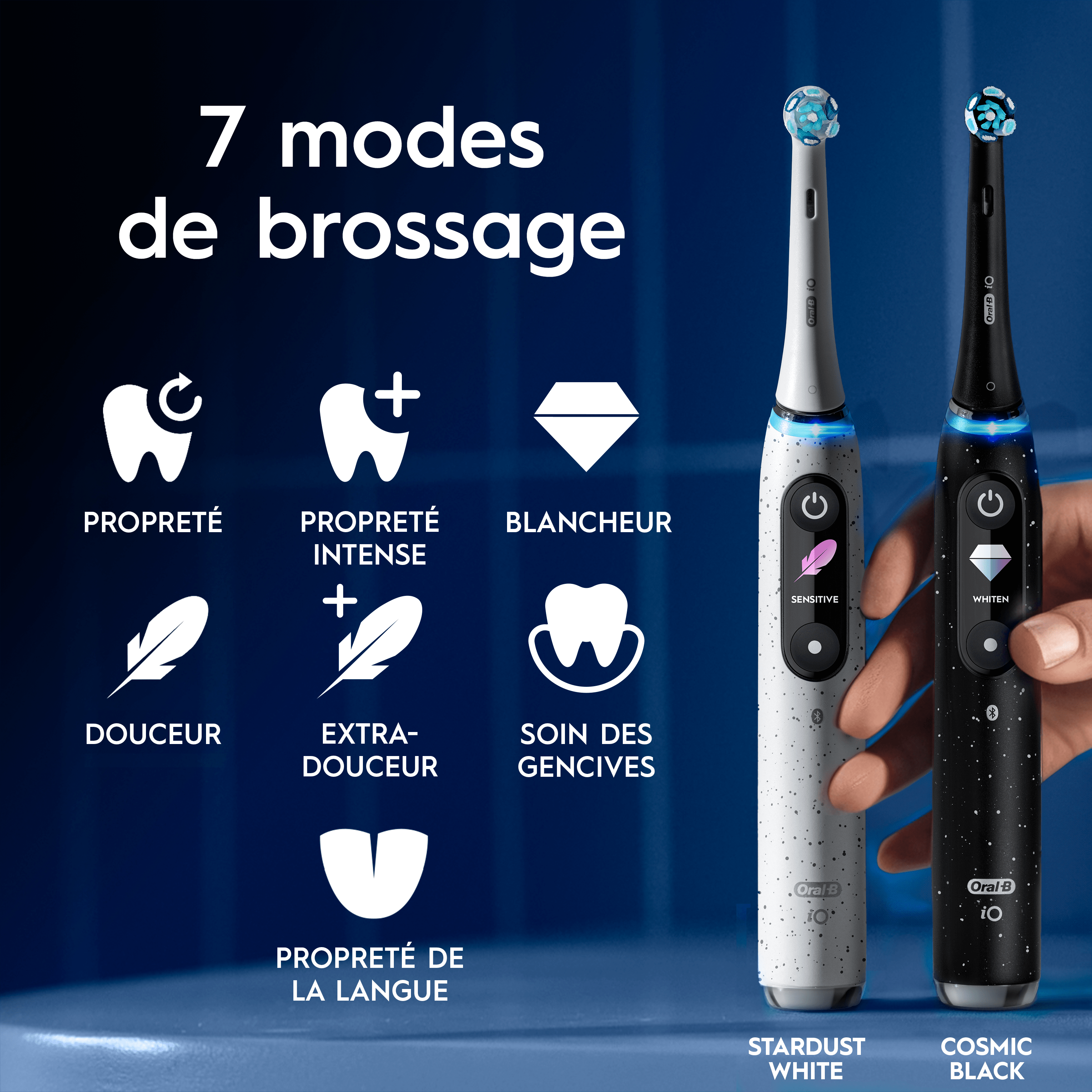 Oral-B iO 10 Édition Spéciale, Brosse À Dents Électrique Noire, 1 Brossette, 1 Étui De Voyage Chargeur