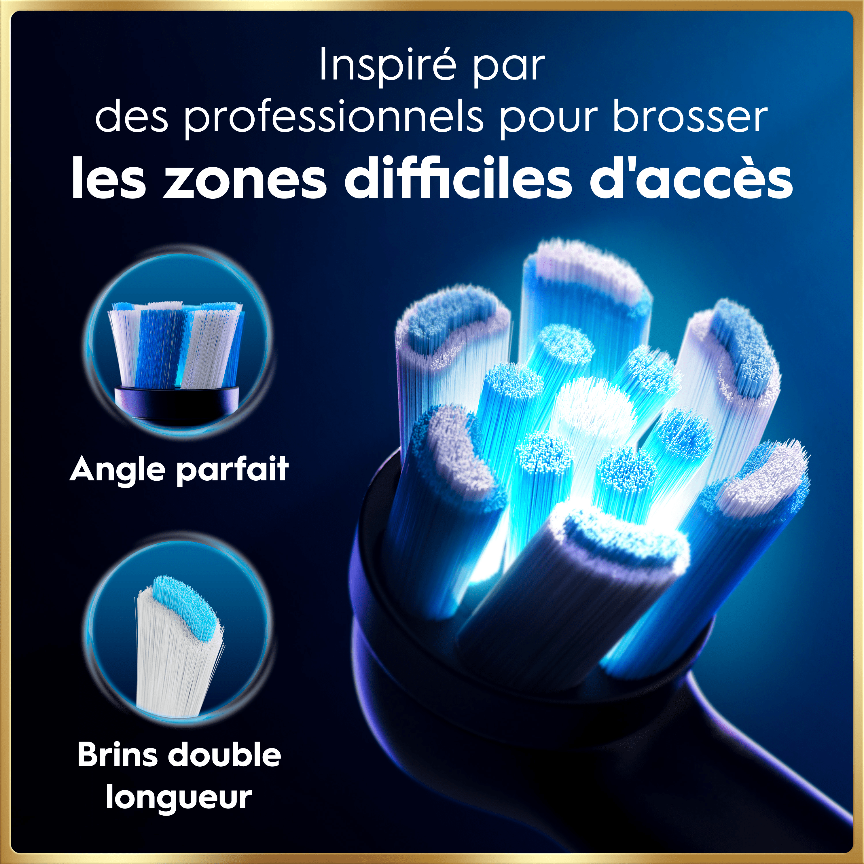 Brosse à dents électrique Oral-B iO9 | Bleu Saphir | 3 brossettes | Chargeur Magnétique Rapide | Étui de Voyage de Charge | Pochette de Chargeur | Porte-brossettes
