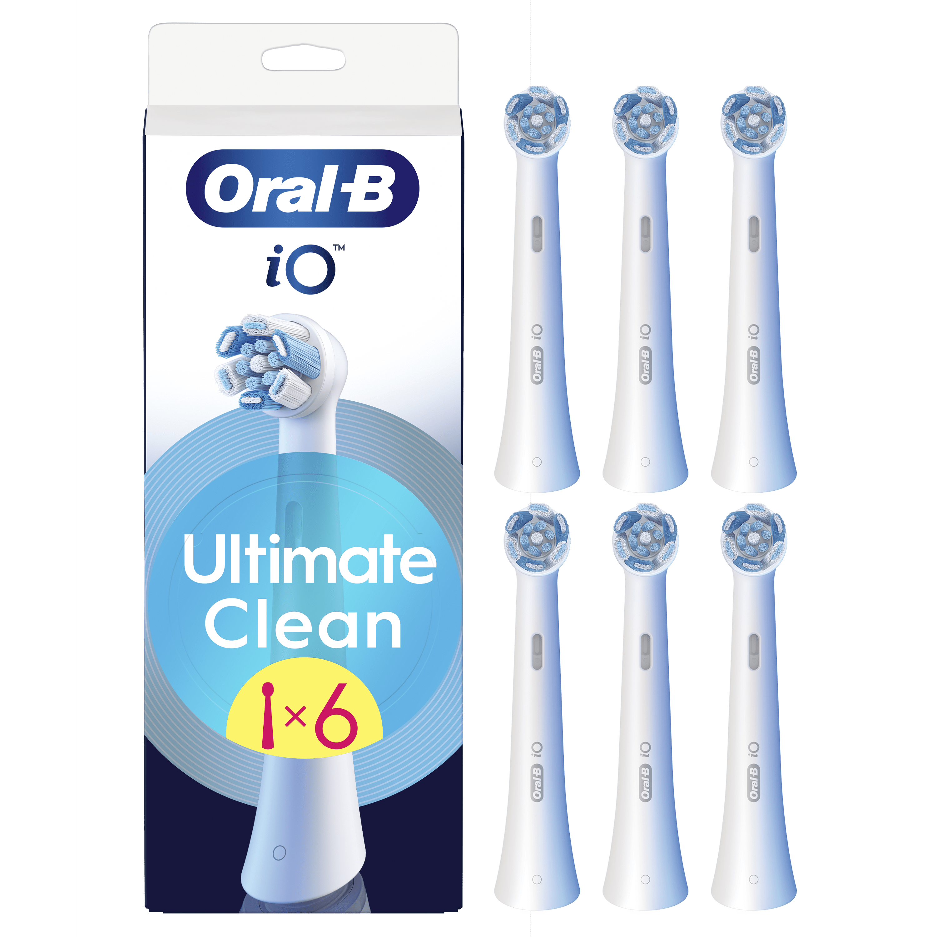 Oral-B iO - 6 brossettes Ultimate Clean Blanches - 18 mois