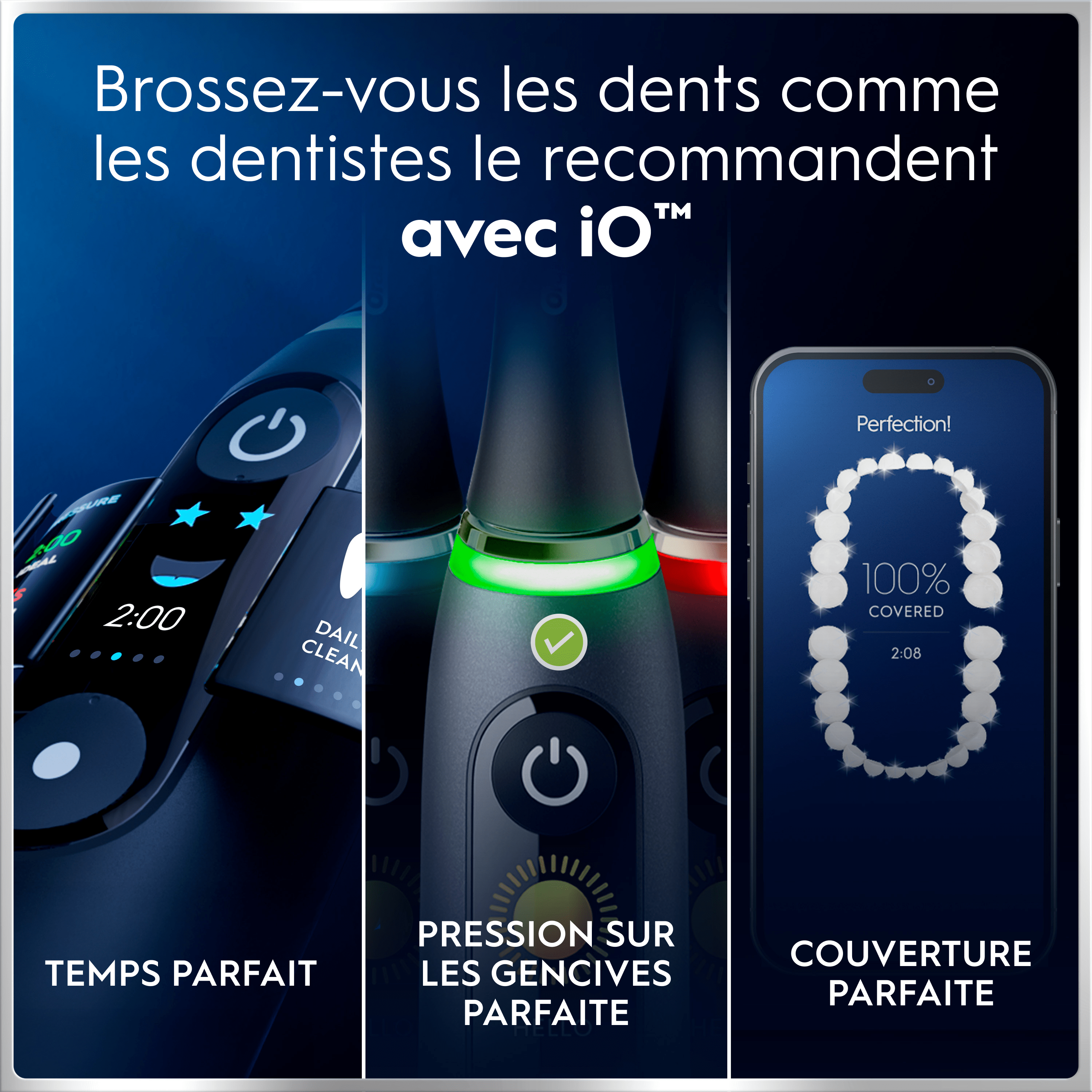 Brosse À Dents Électrique Oral-B iO6 | Noire| 3 brossettes | Batterie Longue Durée | Étui De Voyage Premium | Pochette pour Chargeur | Porte-brossettes