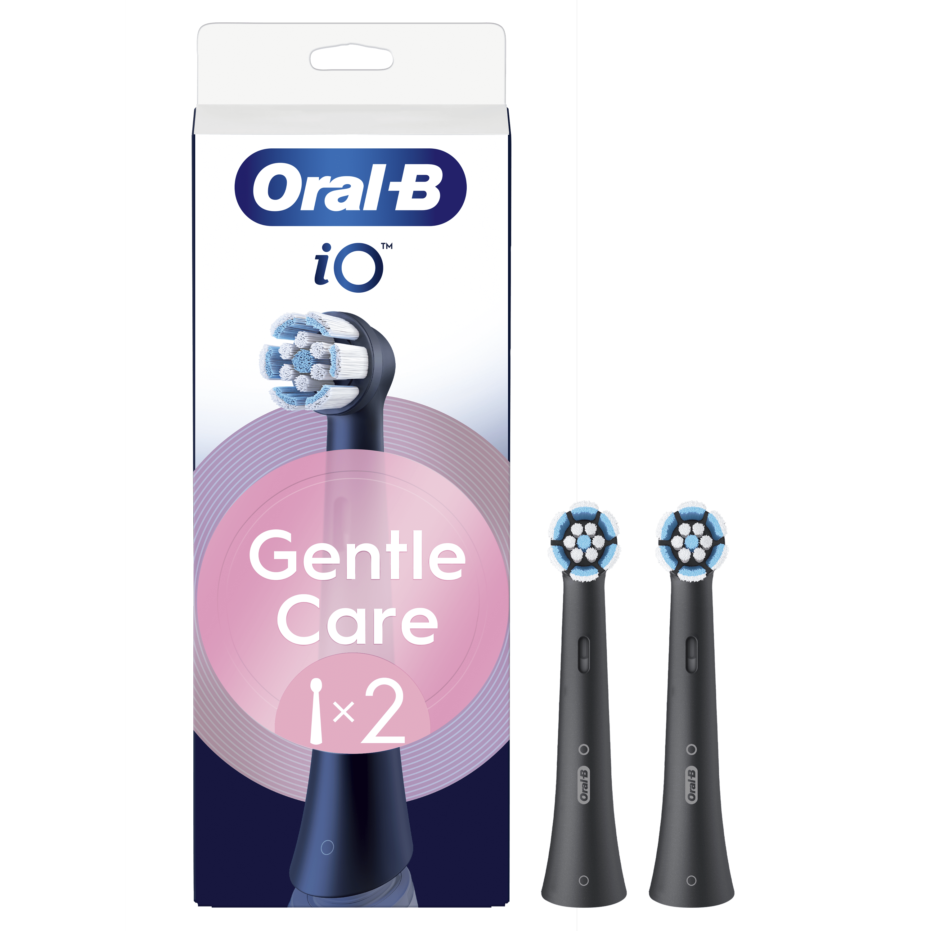 Oral-B iO2 Noire - Pack Nettoyage Douceur avec : 1 brosse à dents électrique + 2 dentifrices + 2 brossettes