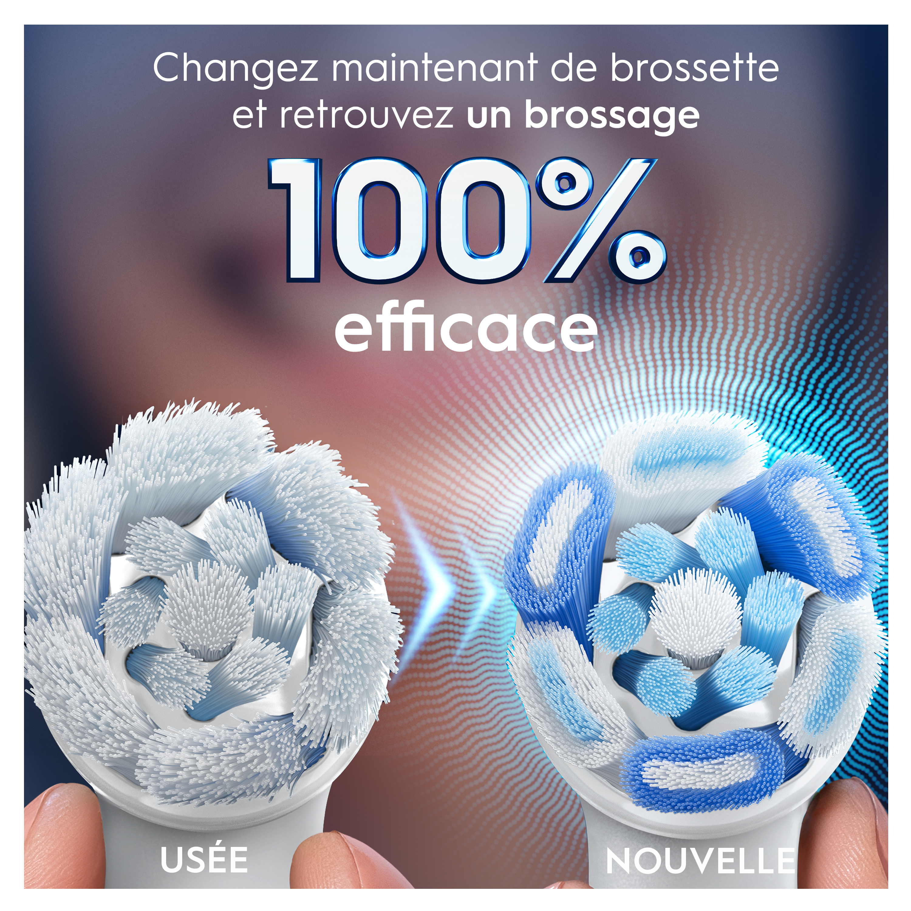 Oral-B iO - 6 brossettes Ultimate Clean Blanches - 18 mois