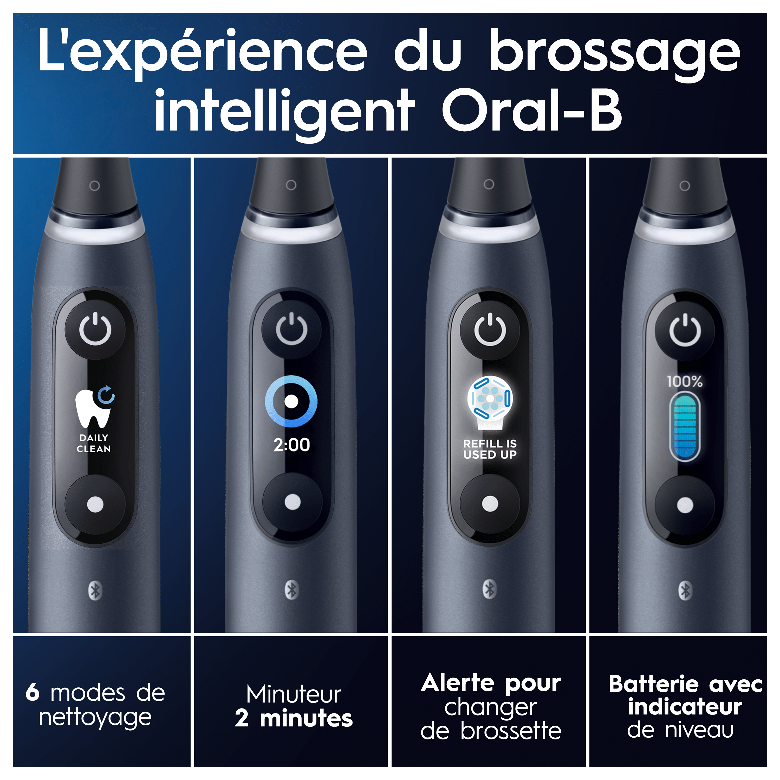 Oral-B iO 8 Pack 2 brosses à dents électriques avec 3 brossettes