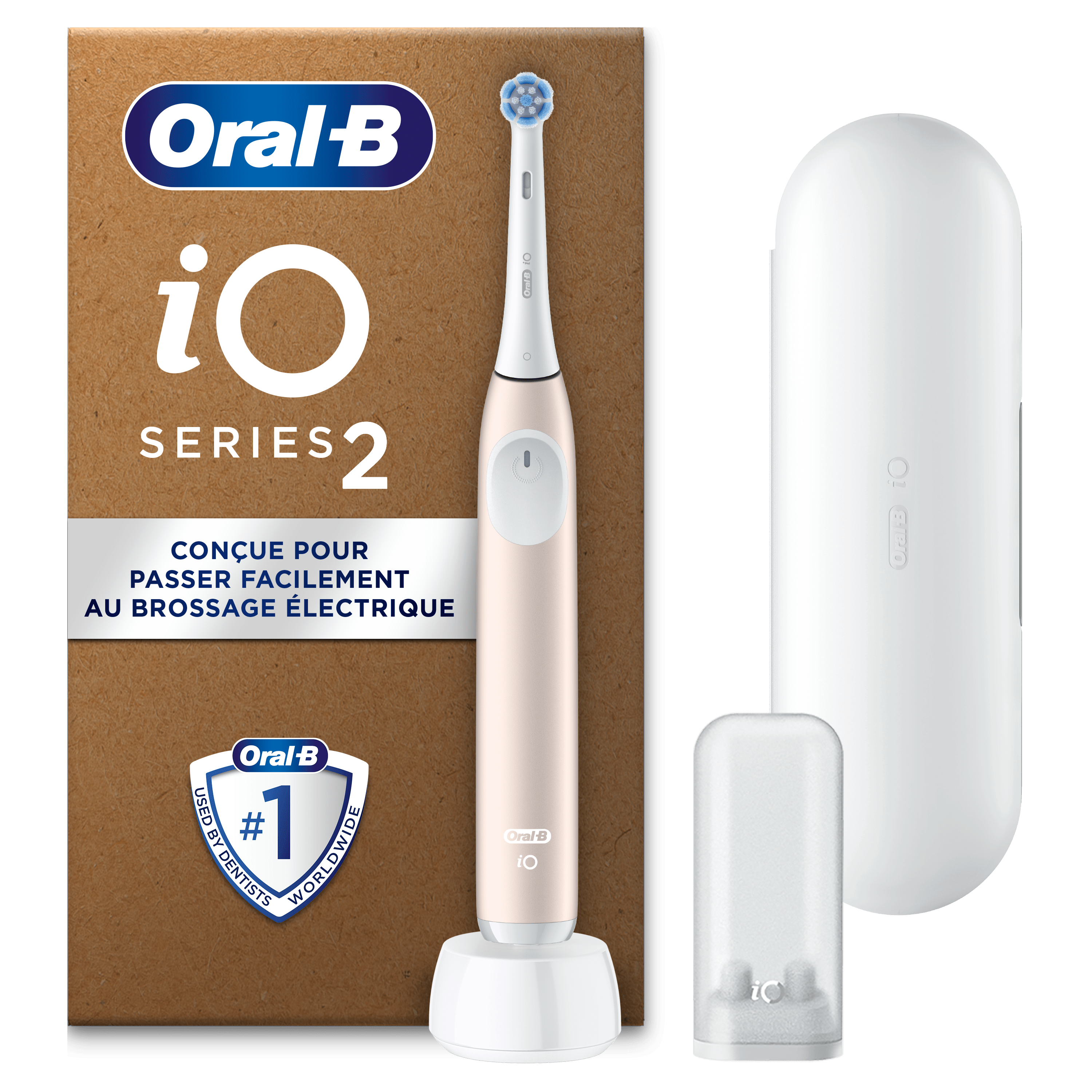 Oral-B iO2 Brosse À Dents Électrique Rose Clair avec 4 Brossettes