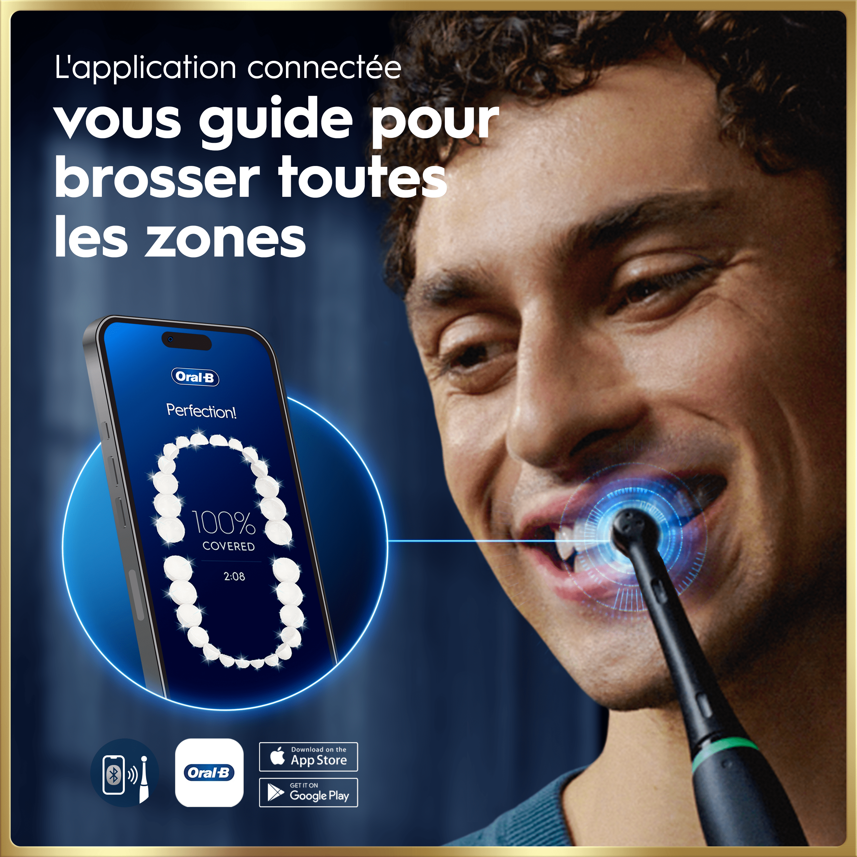 Brosse à dents électrique Oral-B iO9 | Black Onyx | 3 brossettes | Chargeur magnétique rapide | Étui de voyage avec chargeur | Pochette pour chargeur | Porte-brossettes