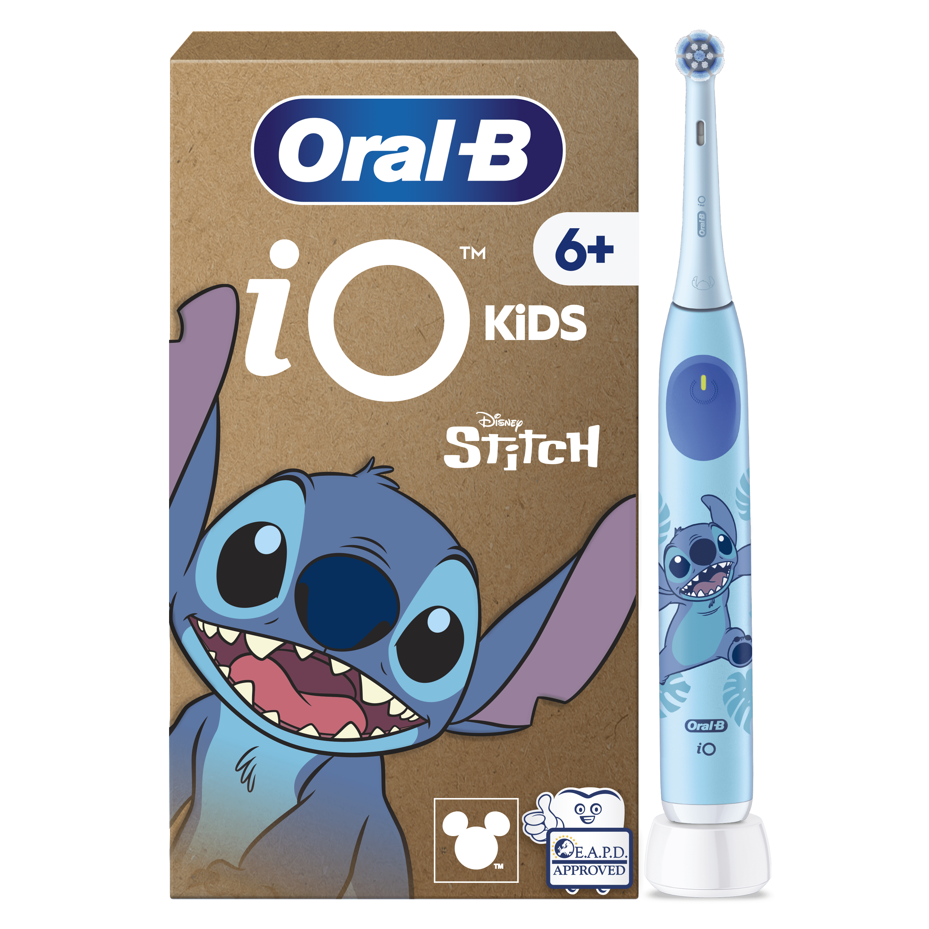 Oral-B iO Kids Disney Stitch Brosse À Dents Électrique, 1 Brossette, 1 Étui De Voyage