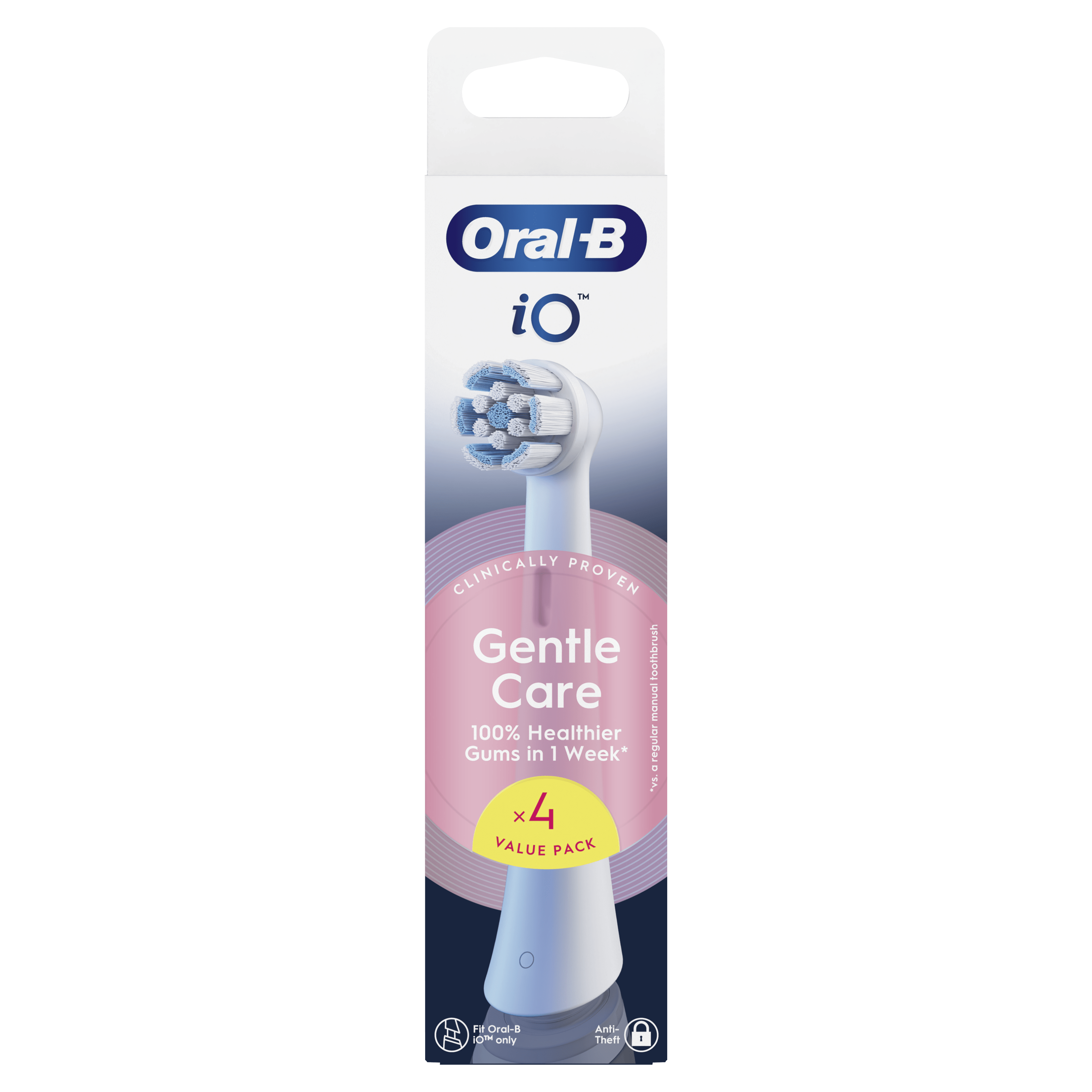 Oral-B iO2 Rose - Brosse à Dents Électrique avec 1 brossette + pack de 4 brossettes