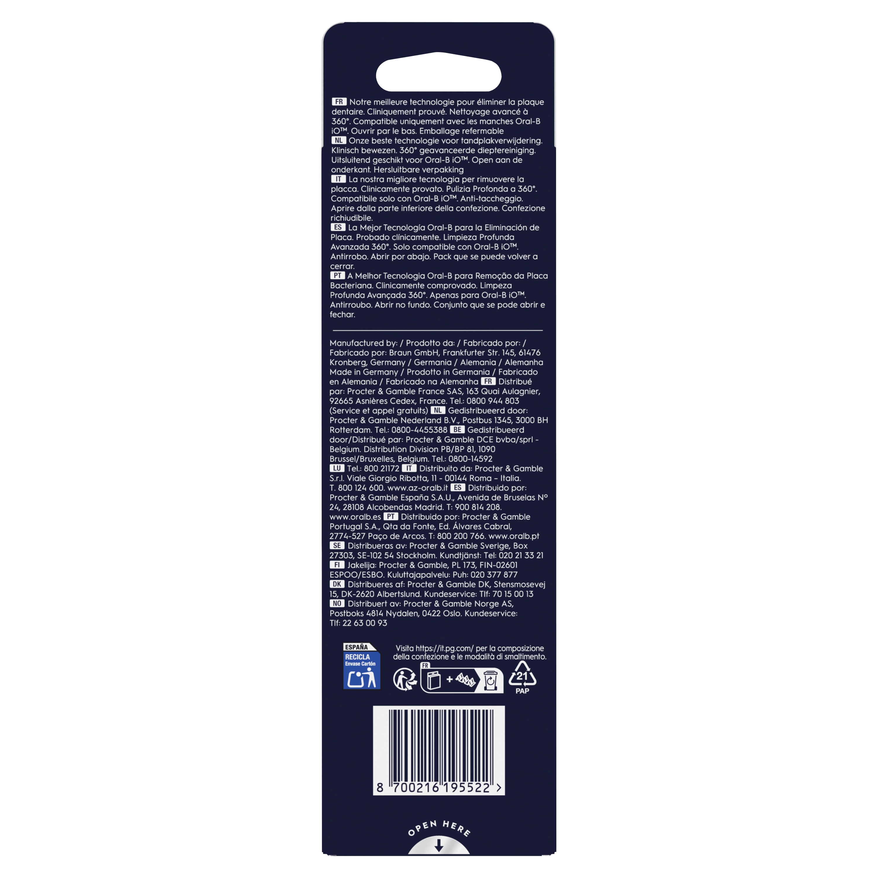 Oral-B iO - 10 brossettes Ultimate Clean Noires - 30 mois