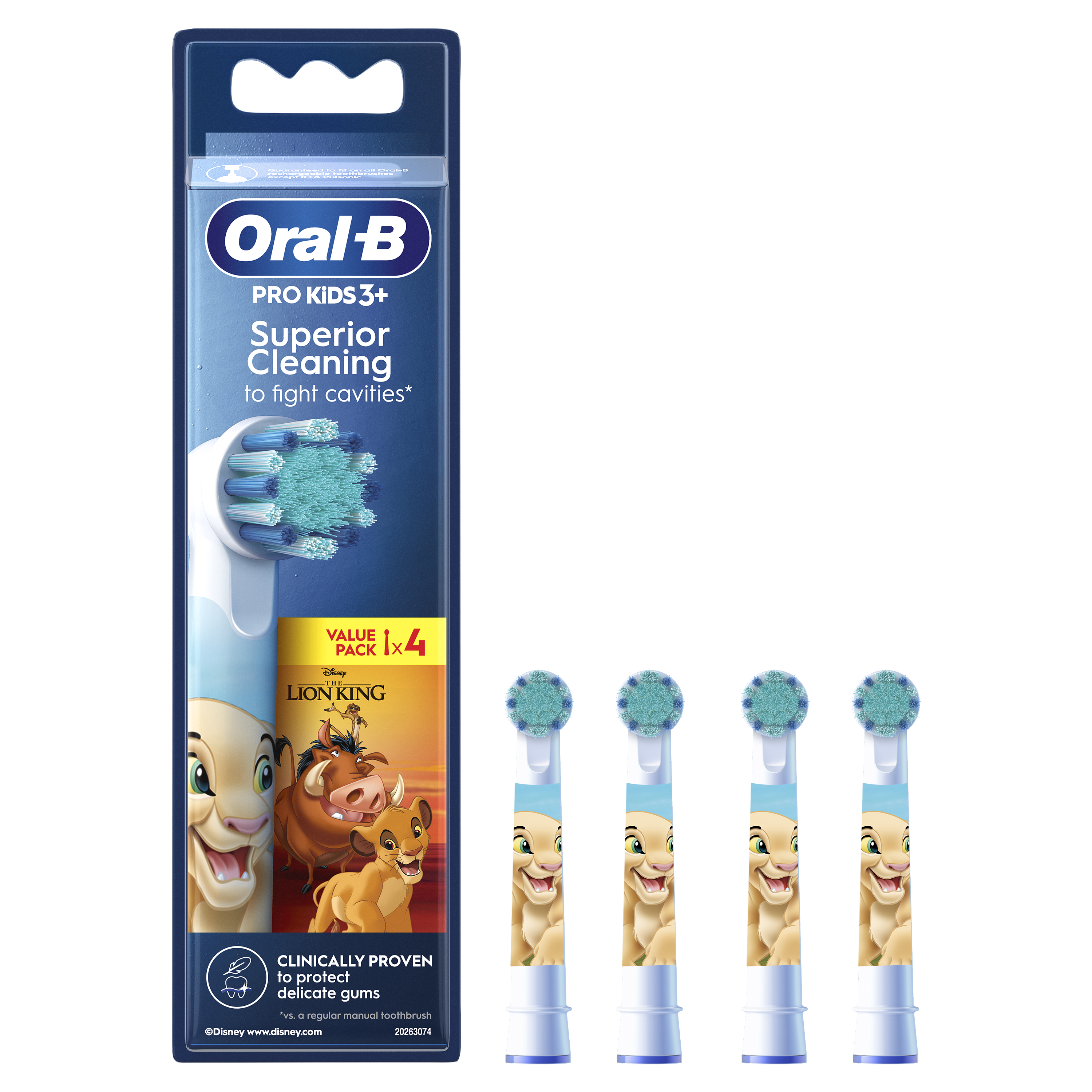 Brosse À Dents Électrique Oral-B Pro Kids 1 Manche Disney Le Roi Lion, 8 Brossettes , 3 Ans et Plus