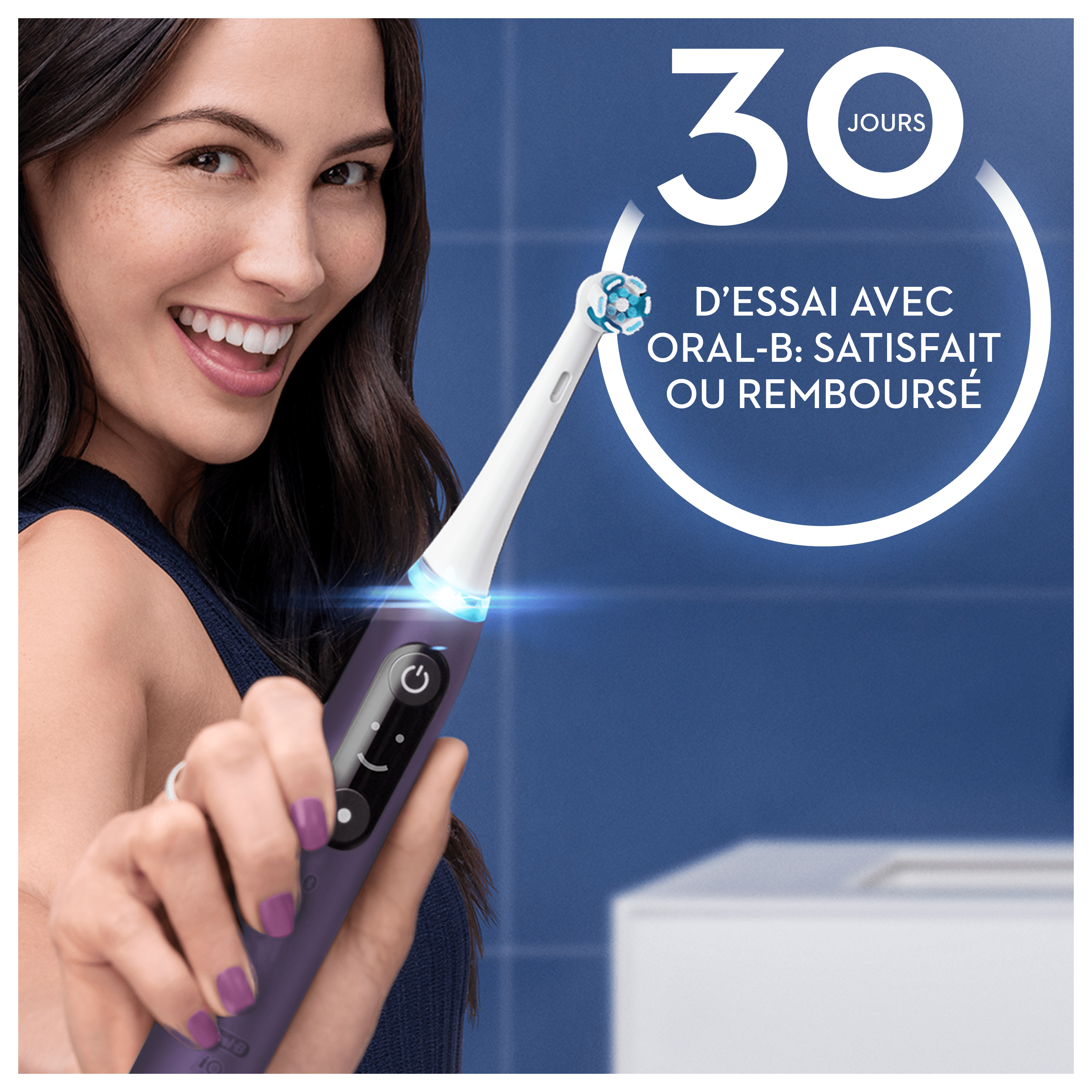 Oral-B iO 8 Violette Brosse à dents électrique avec 2 brossettes + 2 brossettes