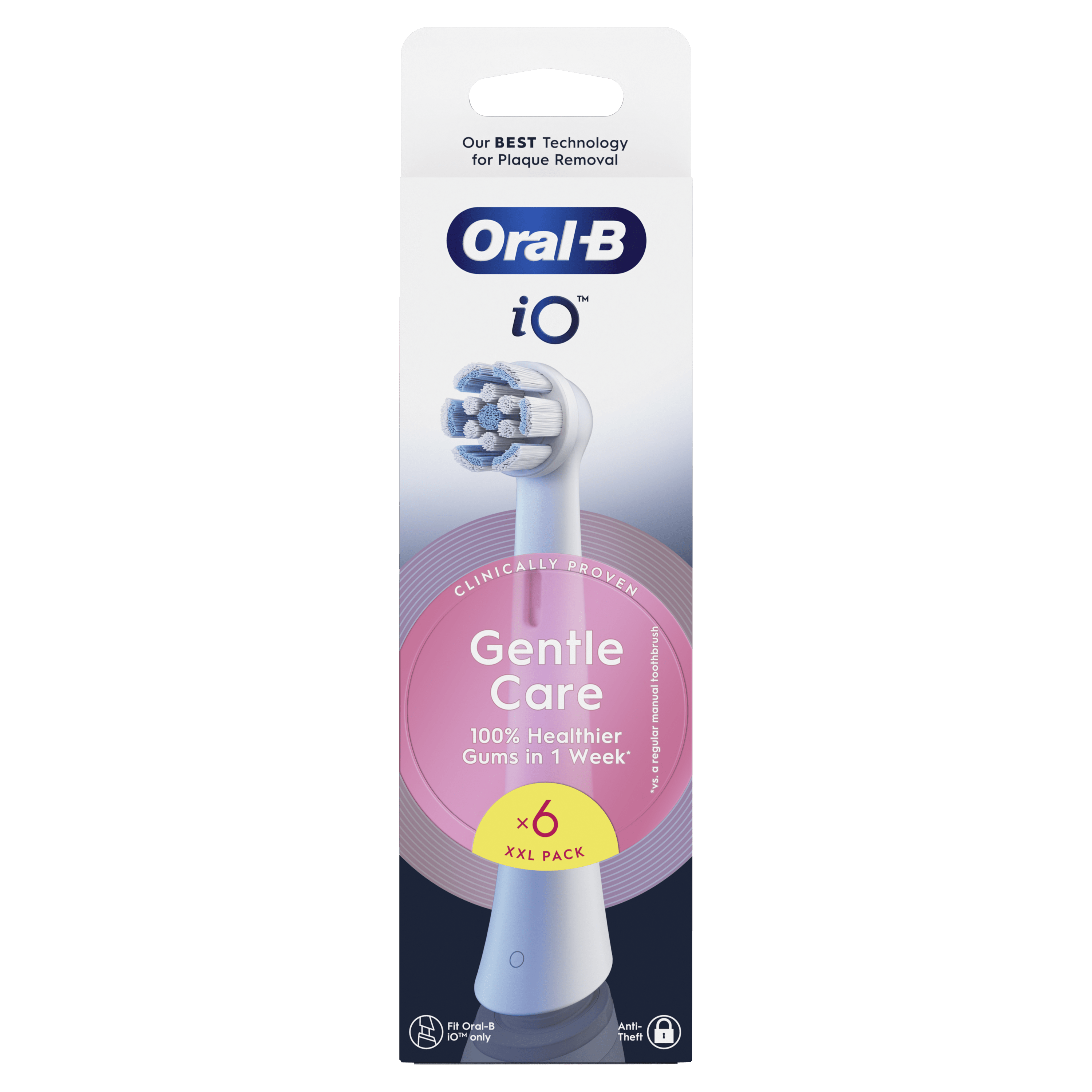 Oral-B iO2 Rose - Brosse à Dents Électrique avec 1 brossette + pack de 6 brossettes