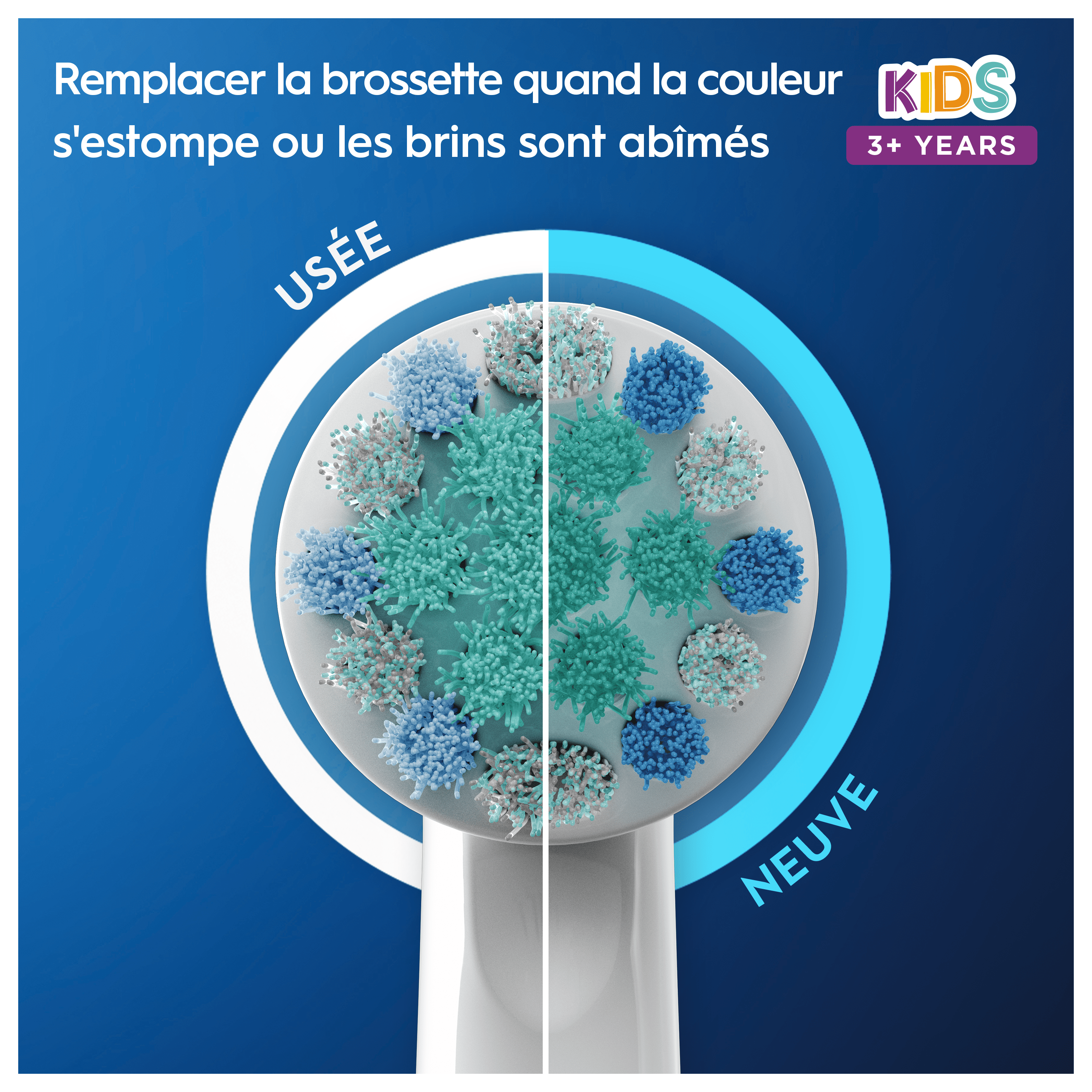 Oral-B Pro3 Junior Brosse à dents électrique avec 2 brossettes + 8 brossettes