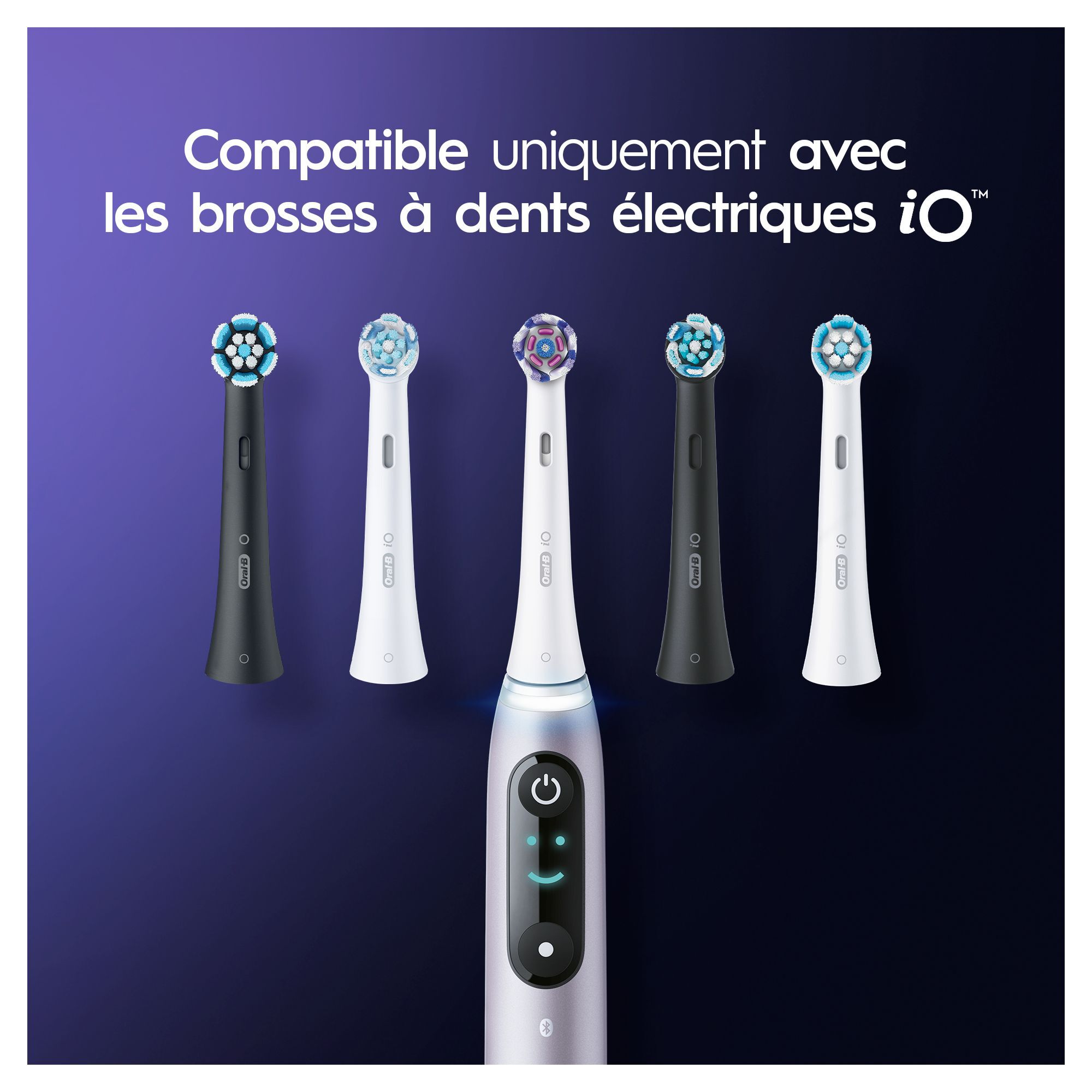 Oral-B iO - 4 brossettes Radiant White Noires - 12 mois
