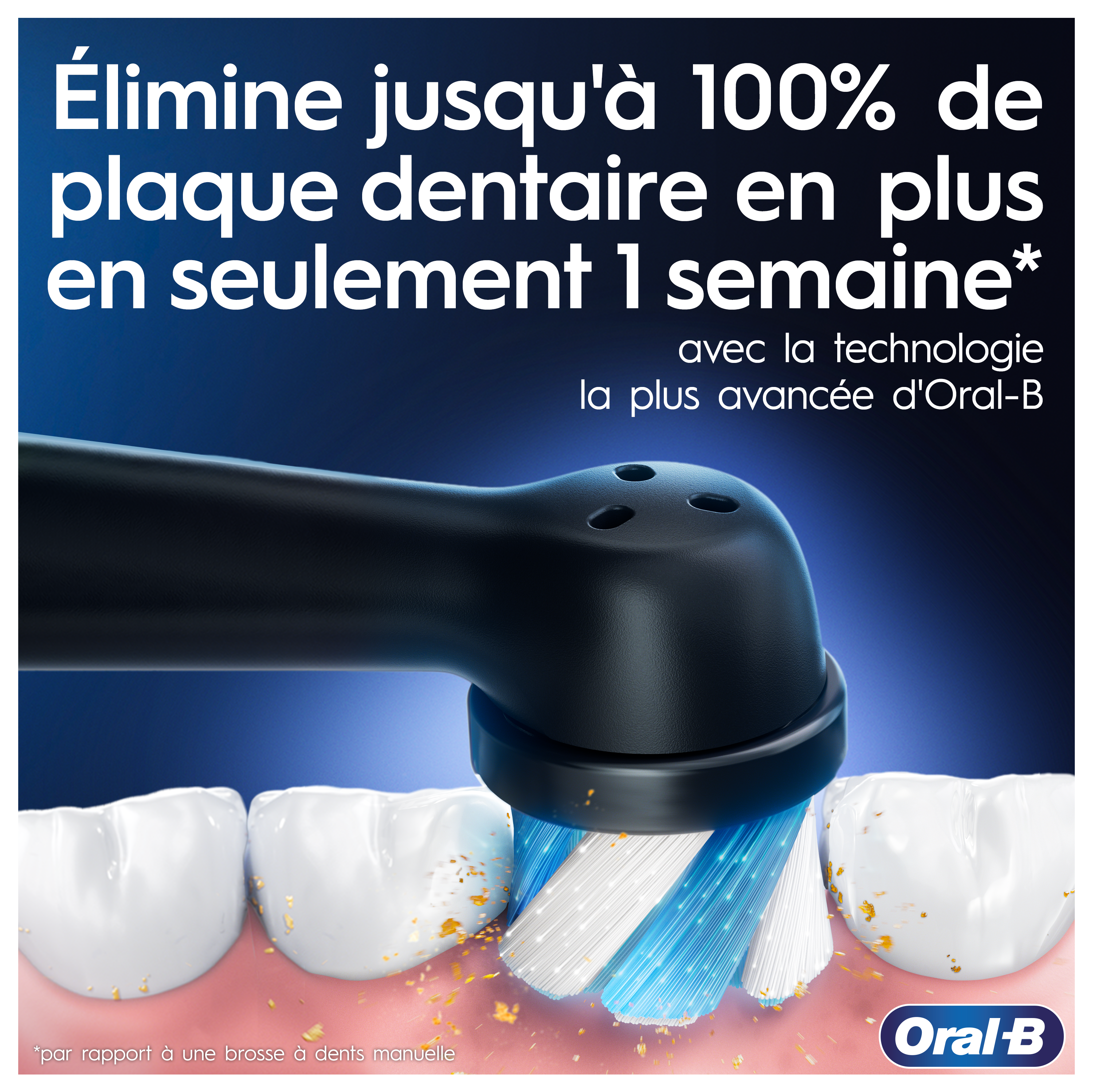 Oral-B iO3 Noire - Brosse à Dents Électrique avec 3 brossettes + pack de 4 brossettes
