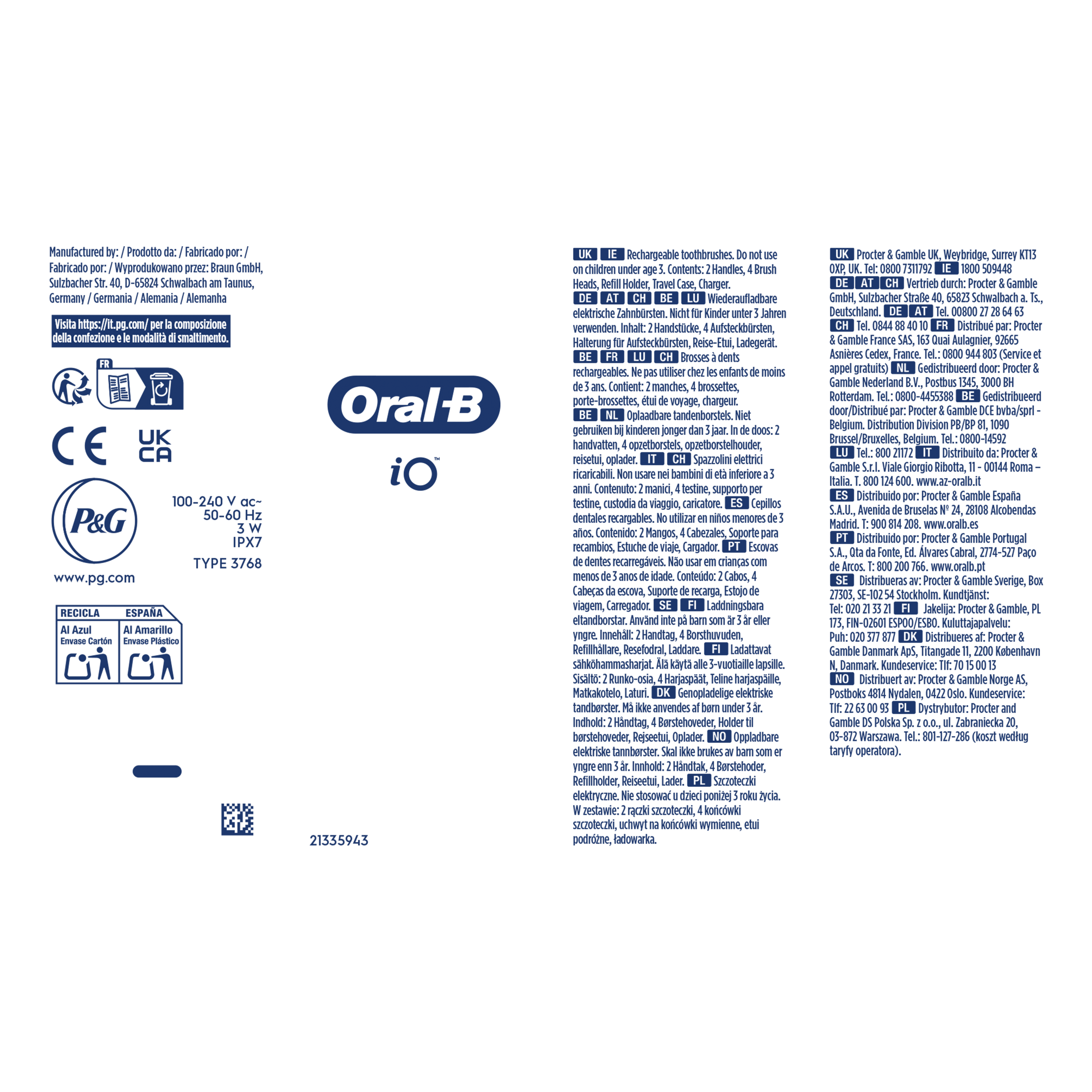 Brosse à dents électrique Oral-B iO9 | Pack de 2 | Noire et Rose | 4 brossettes | Chargeur magnétique rapide | Étui de voyage avec chargeur | Porte-brossettes