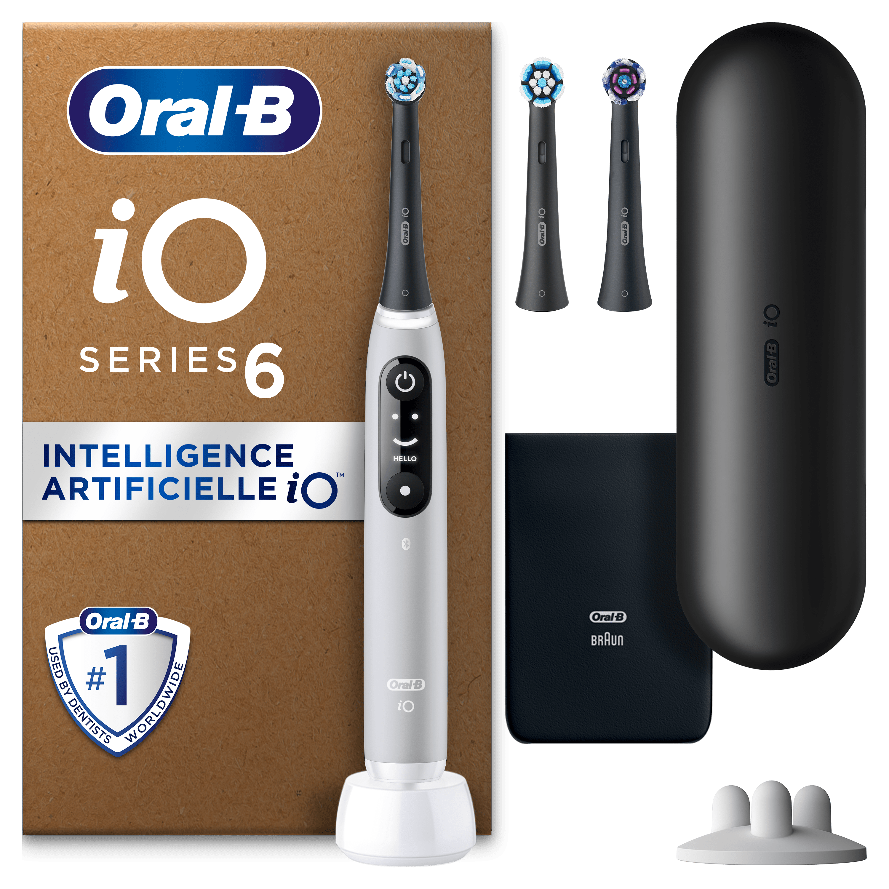 Oral-B iO6 Grise brosse à dents électrique avec 3 brossettes