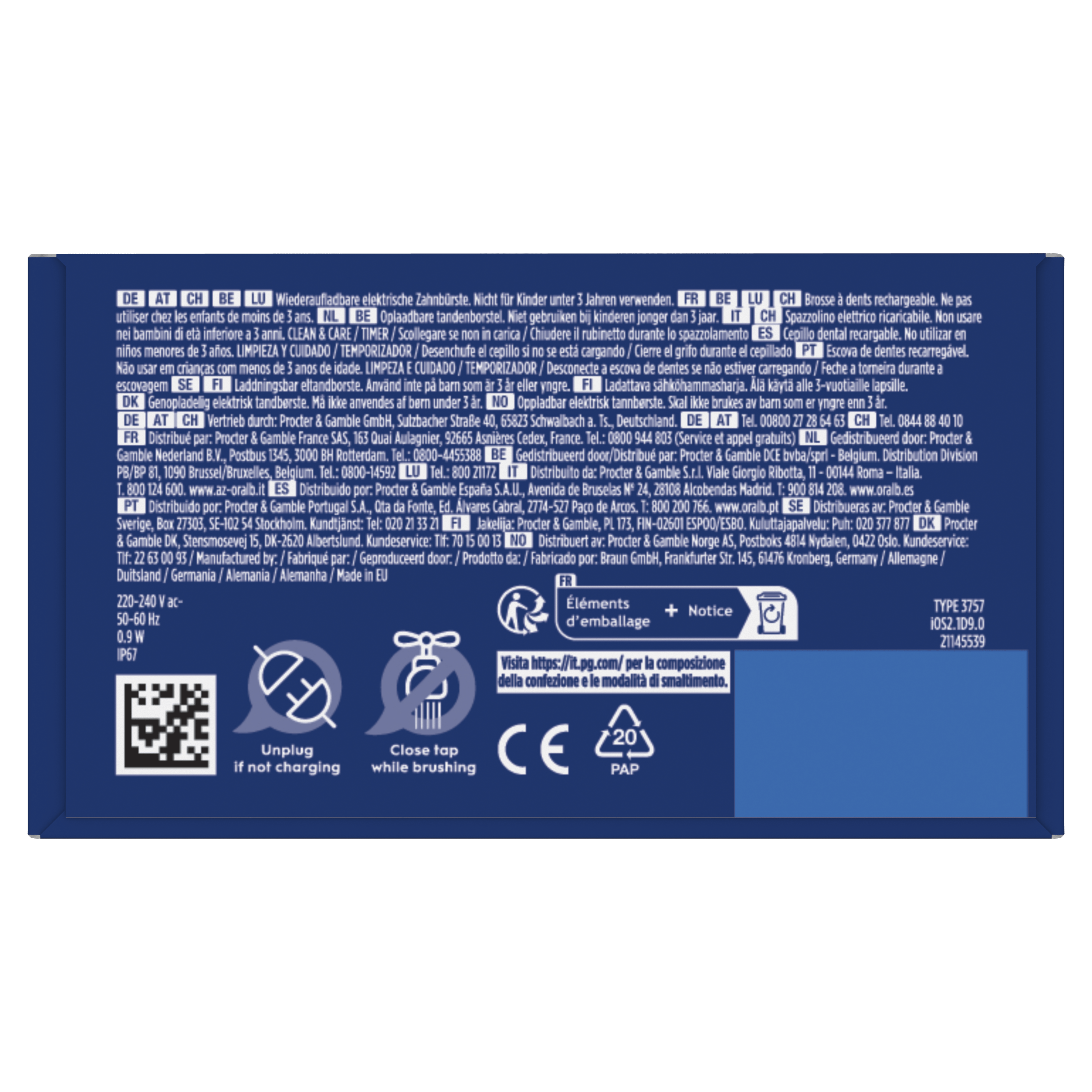 Oral-B iO2 Brosse À Dents Électrique Noire avec 2 Brossettes