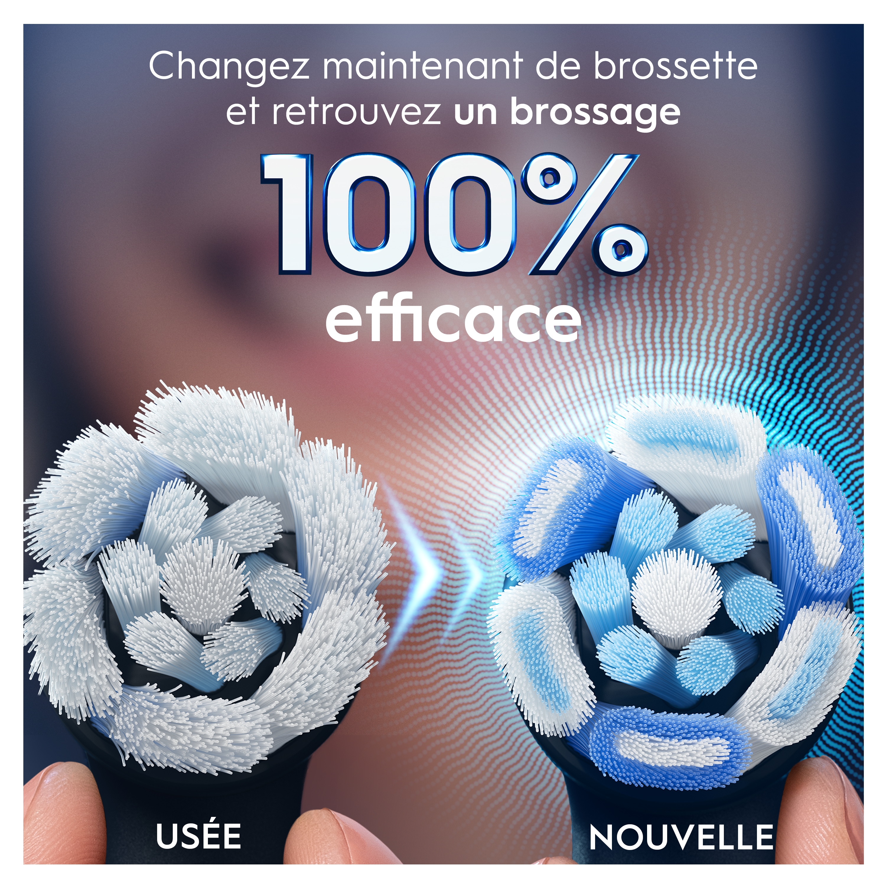 Oral-B iO - 4 brossettes Ultimate Clean Noires - 12 mois