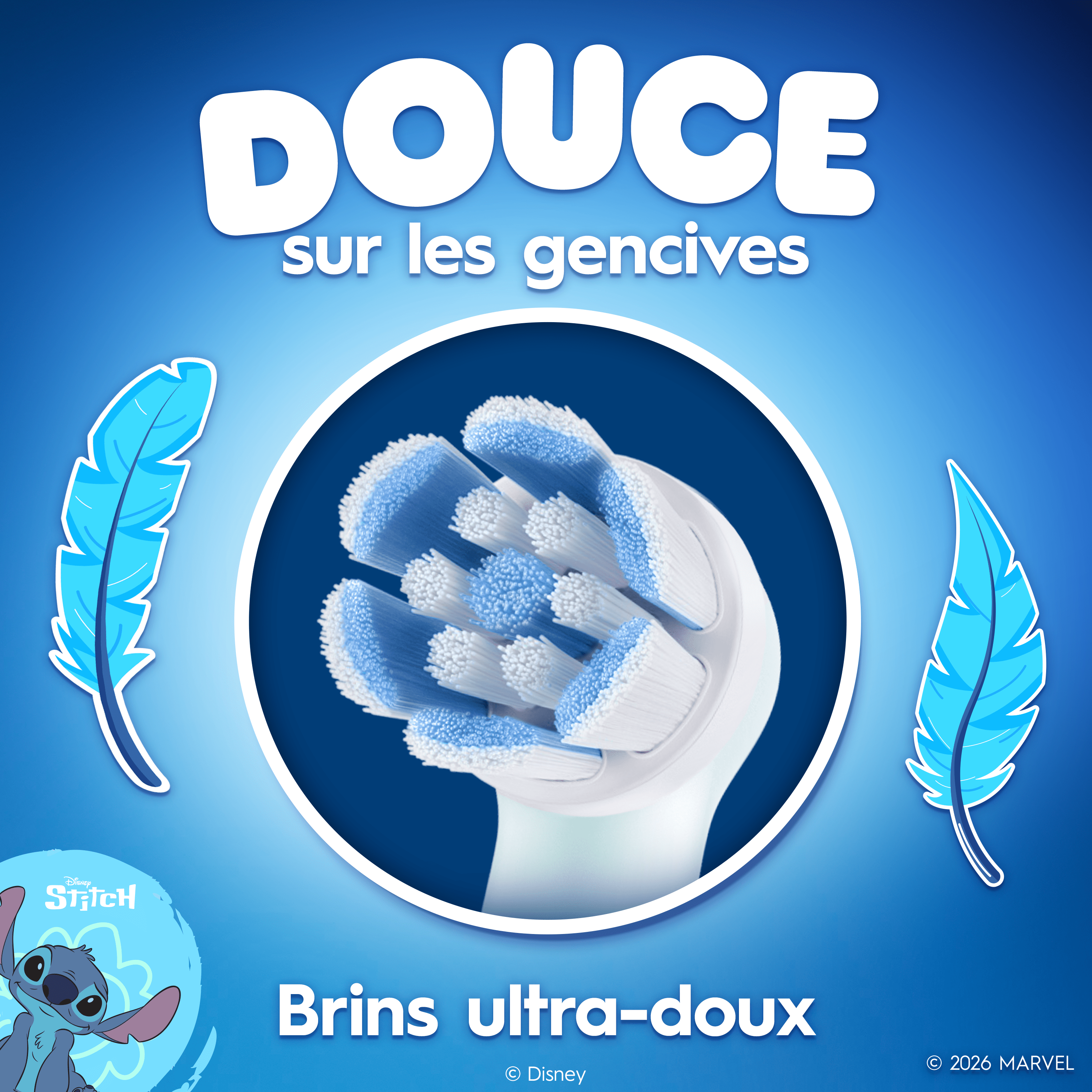 Oral-B iO Kids Brossette de Brosse à Dents Électrique Disney Stitch 6+, Douce Pour Les Dents Qui Bougent Et Les Gencives, 2