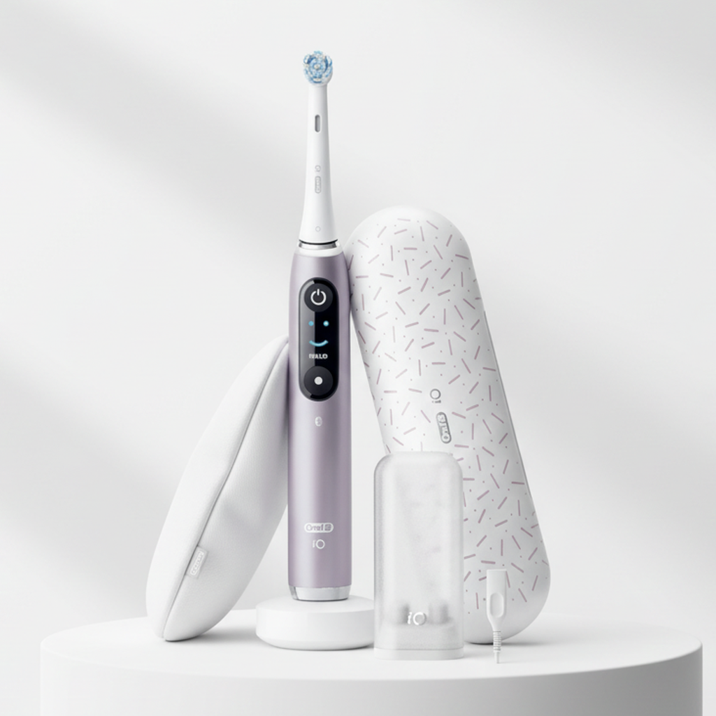Oral-B iO 9 Brosse À Dents Électrique Édition Spéciale Rose Quartz, 1 Brossette, 1 Étui De Voyage Chargeur, 1 Pochette Magnétique