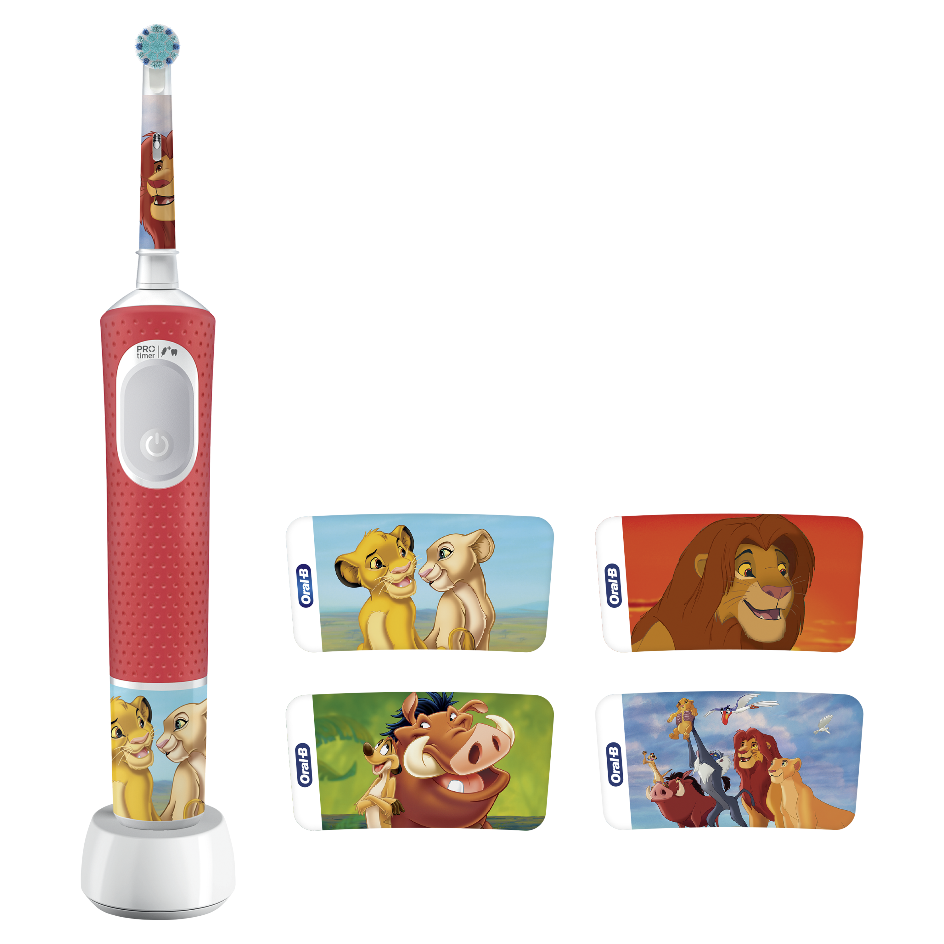 Brosse À Dents Électrique Oral-B Pro Kids 1 Manche Disney Le Roi Lion, 4 Brossettes , 3 Ans et Plus