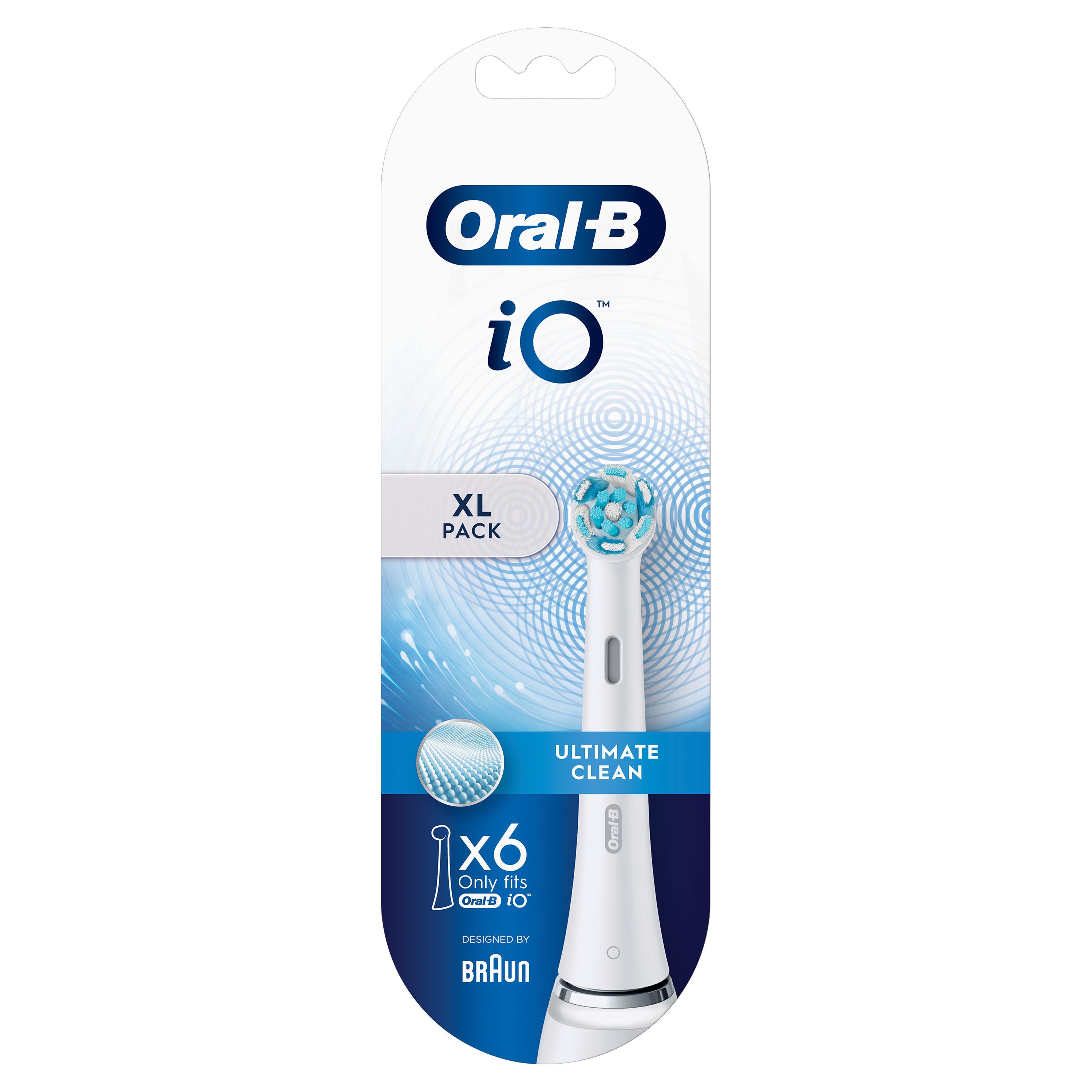 Oral-B iO - 6 brossettes Ultimate Clean Blanches - 18 mois