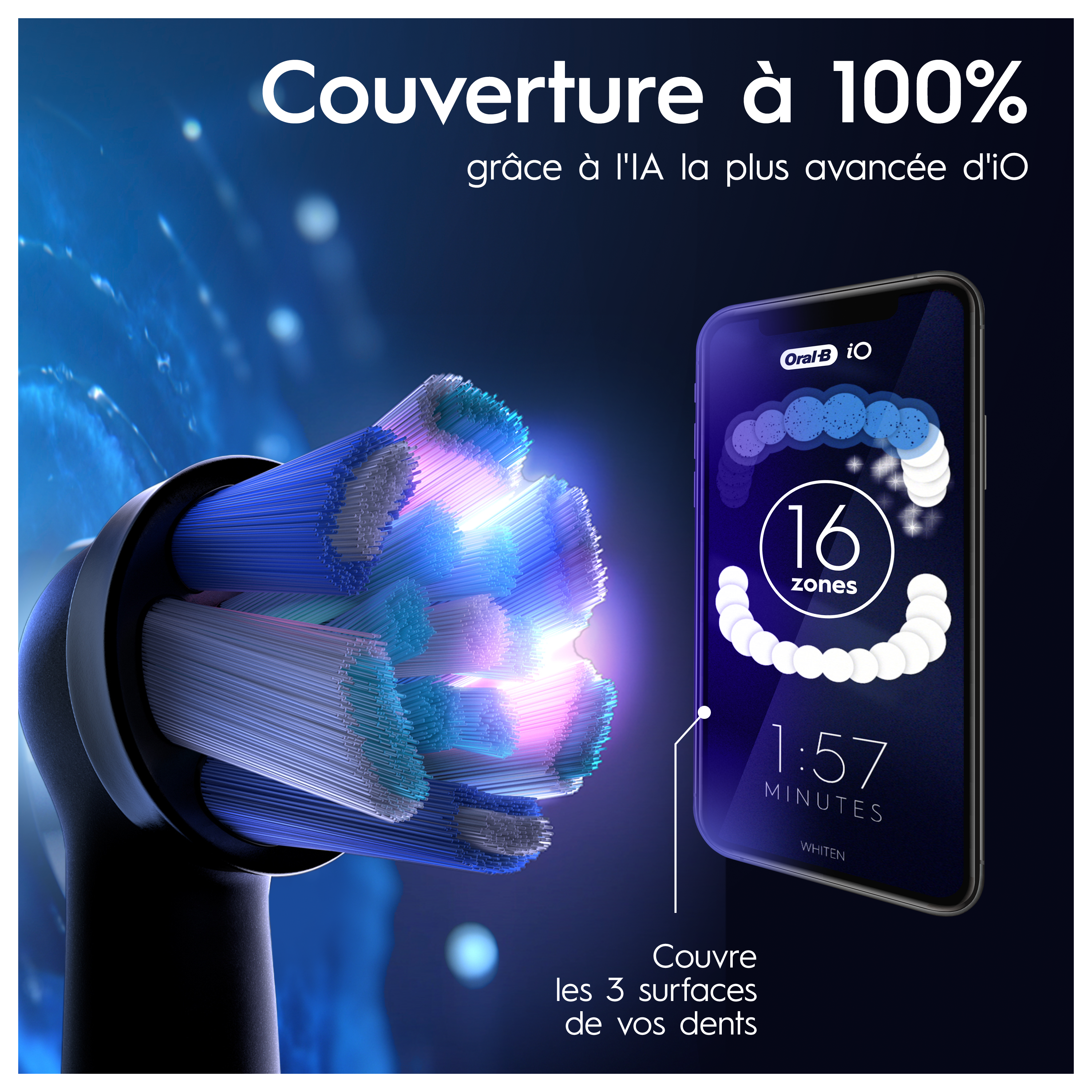 Pack Oral-B iO9 Rose - Sensibilité avec : 1 brosse à dents électrique + 2 dentifrices + 6 brossettes + 1 étui de voyage